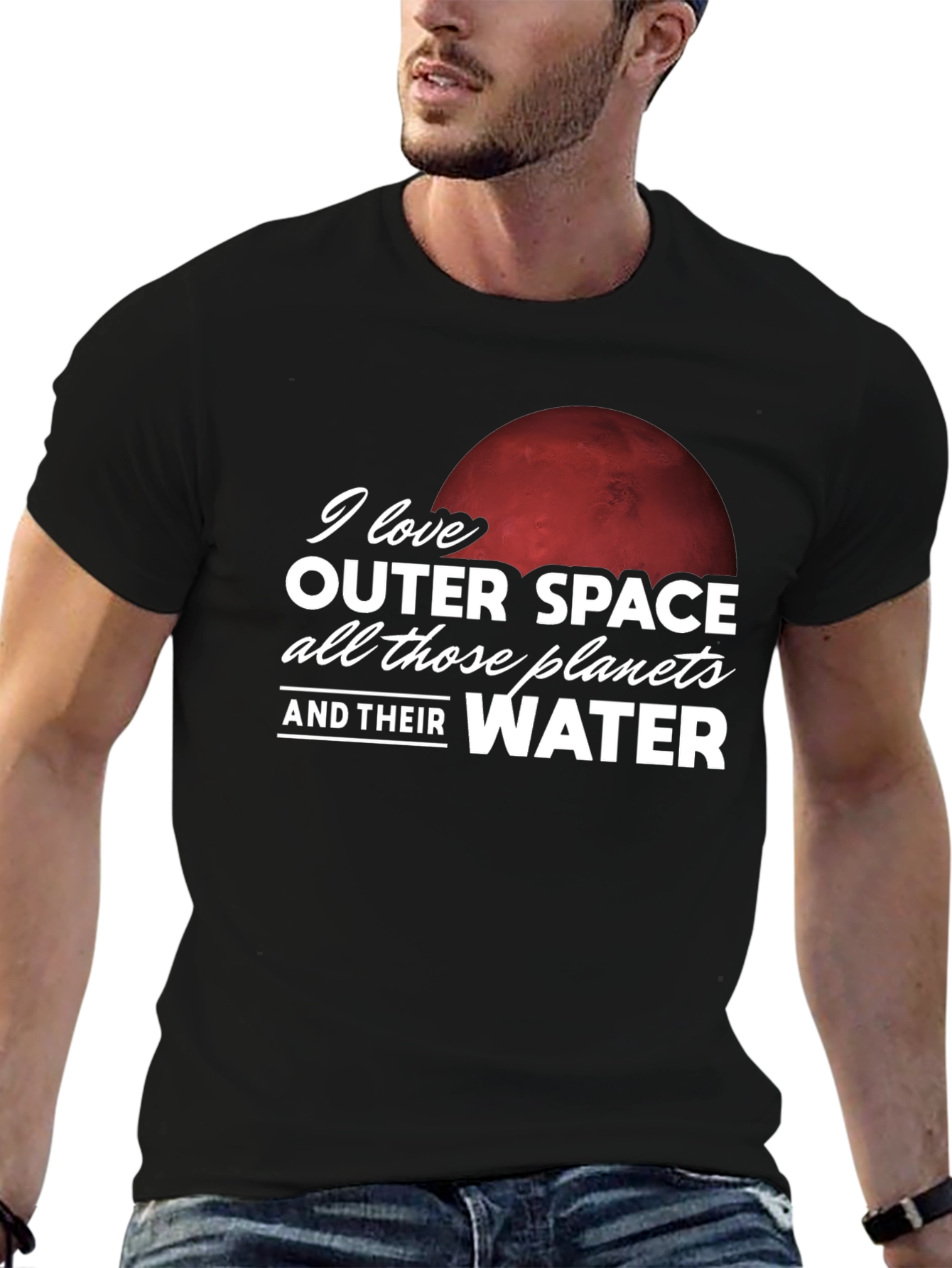 Outer Space Planets & Water Graphic T-Shirt