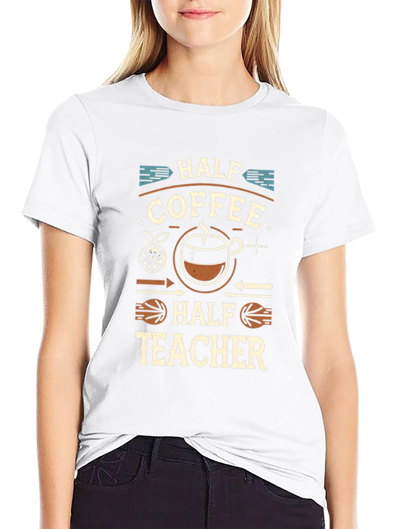 Half Coffee Half Teacher T-Shirt