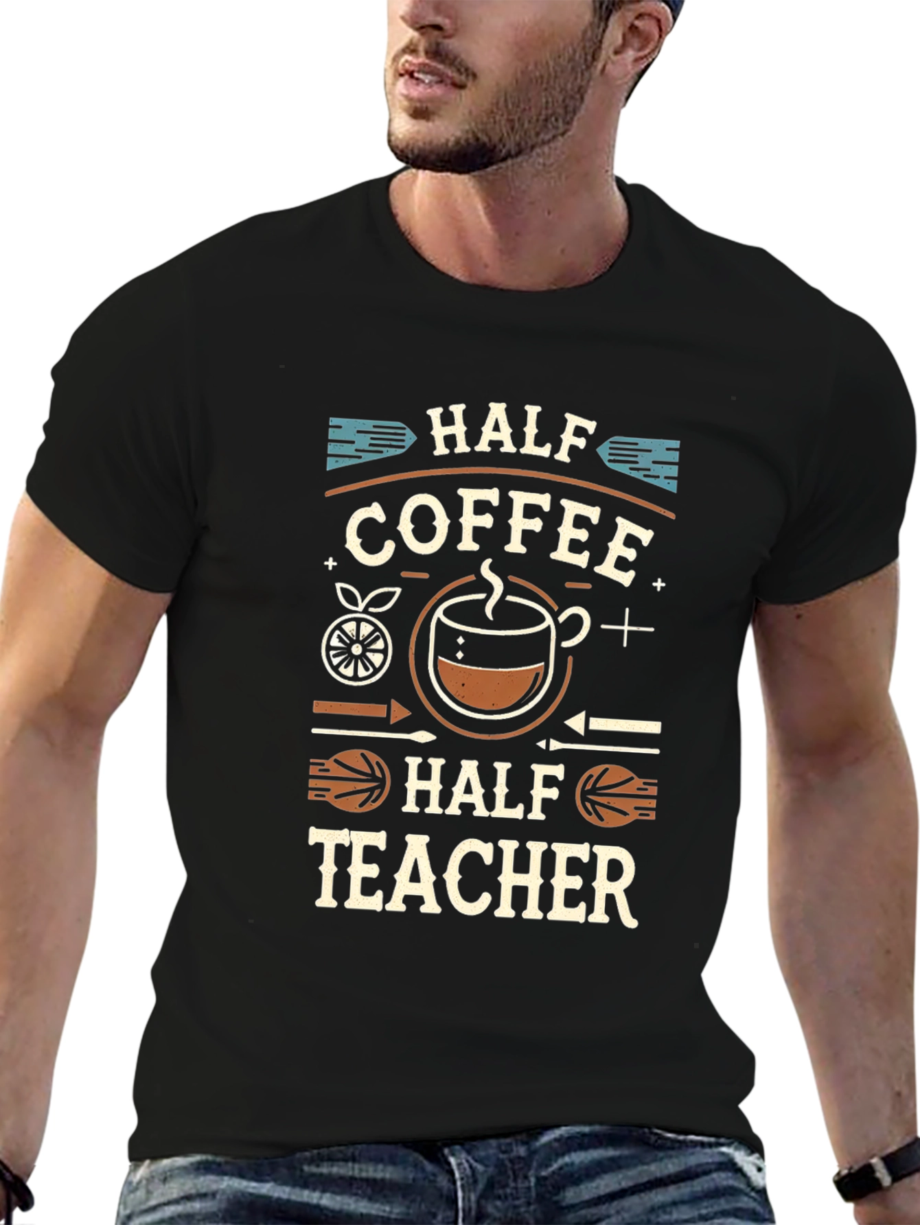 Half Coffee Half Teacher T-Shirt