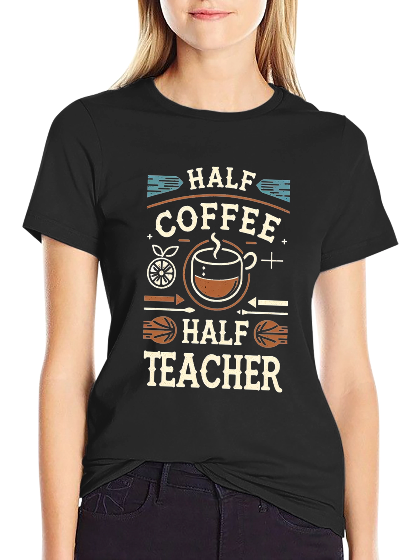 Half Coffee Half Teacher T-Shirt