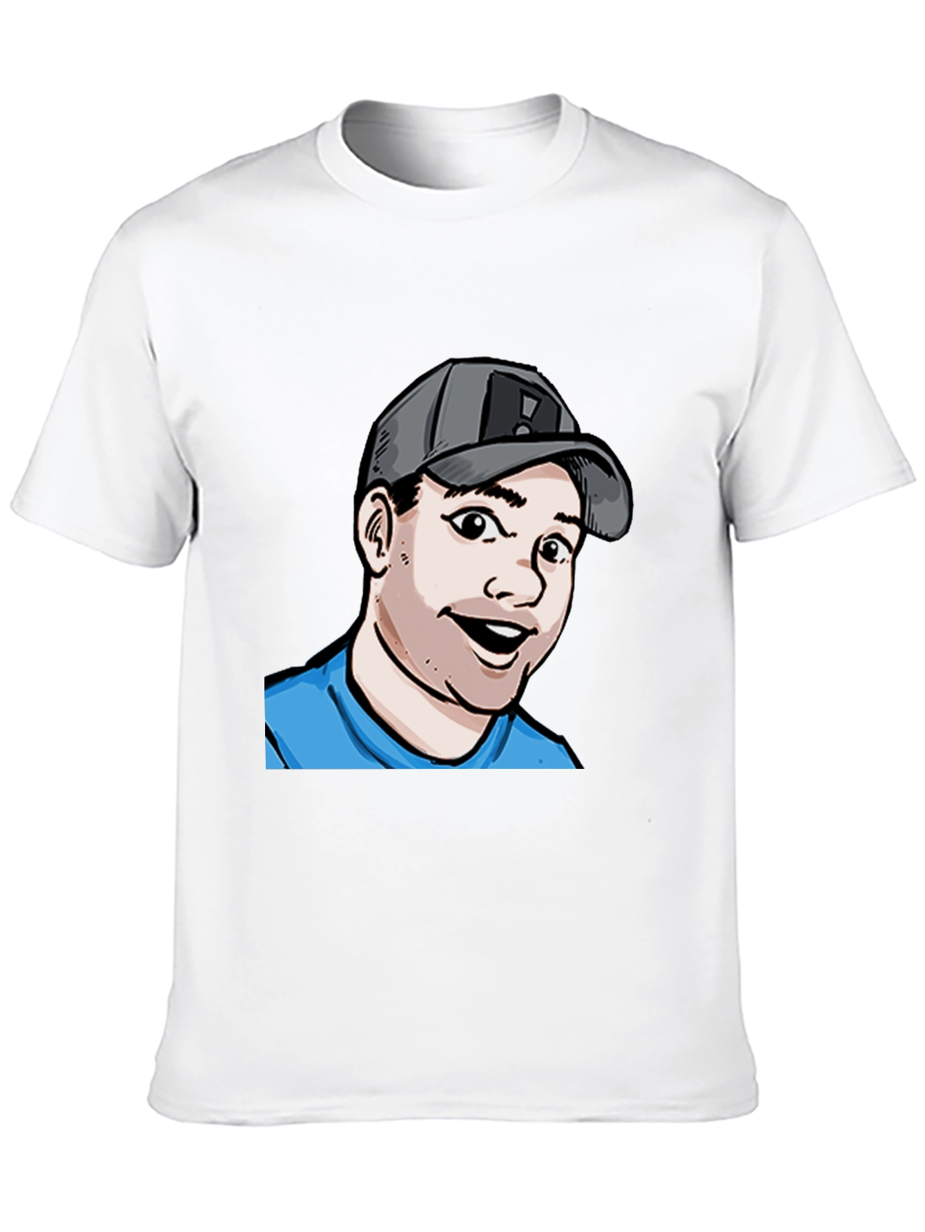Cartoon Graphic Tee - Black Cotton Blend