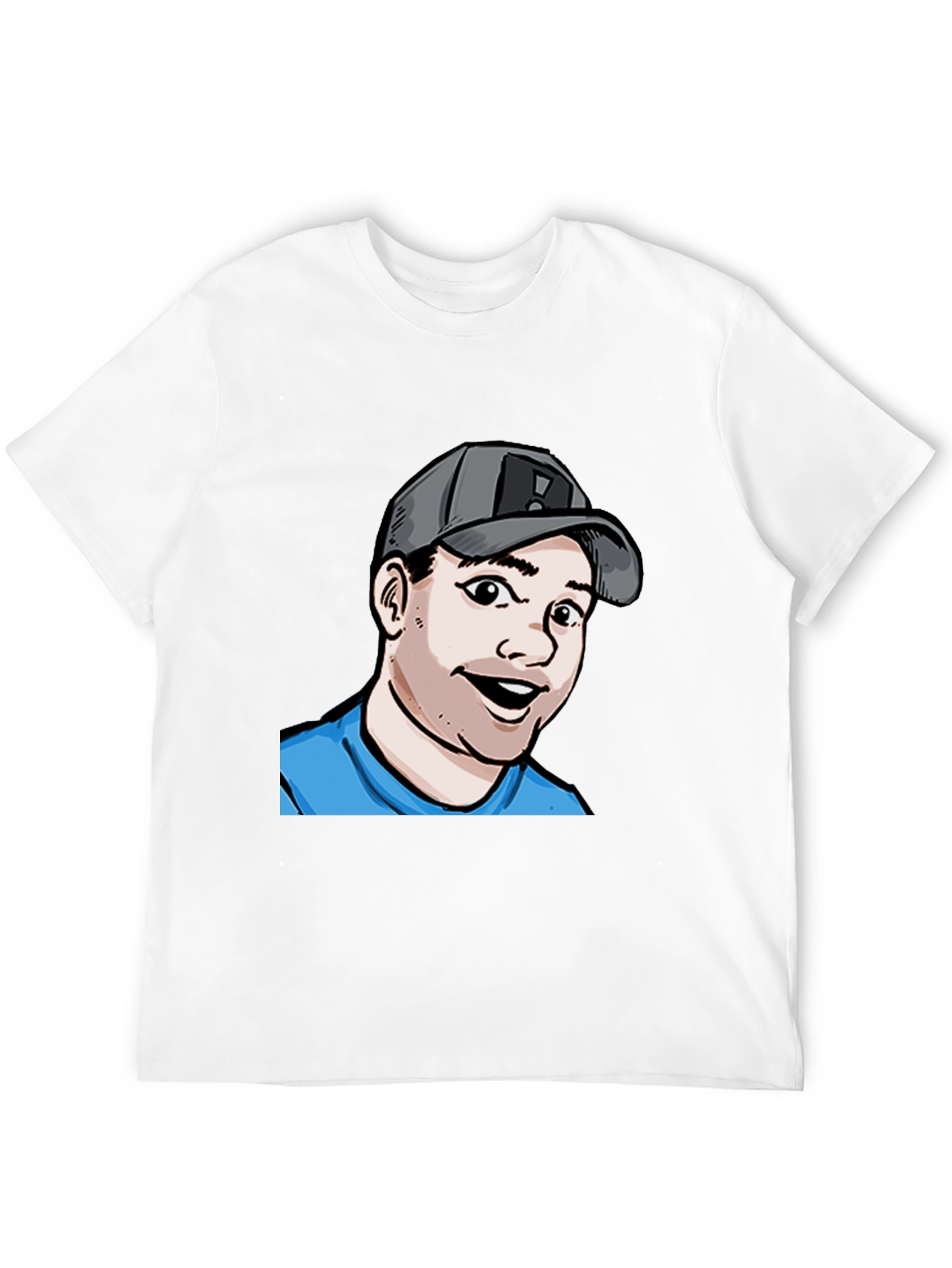 Cartoon Graphic Tee - Black Cotton Blend