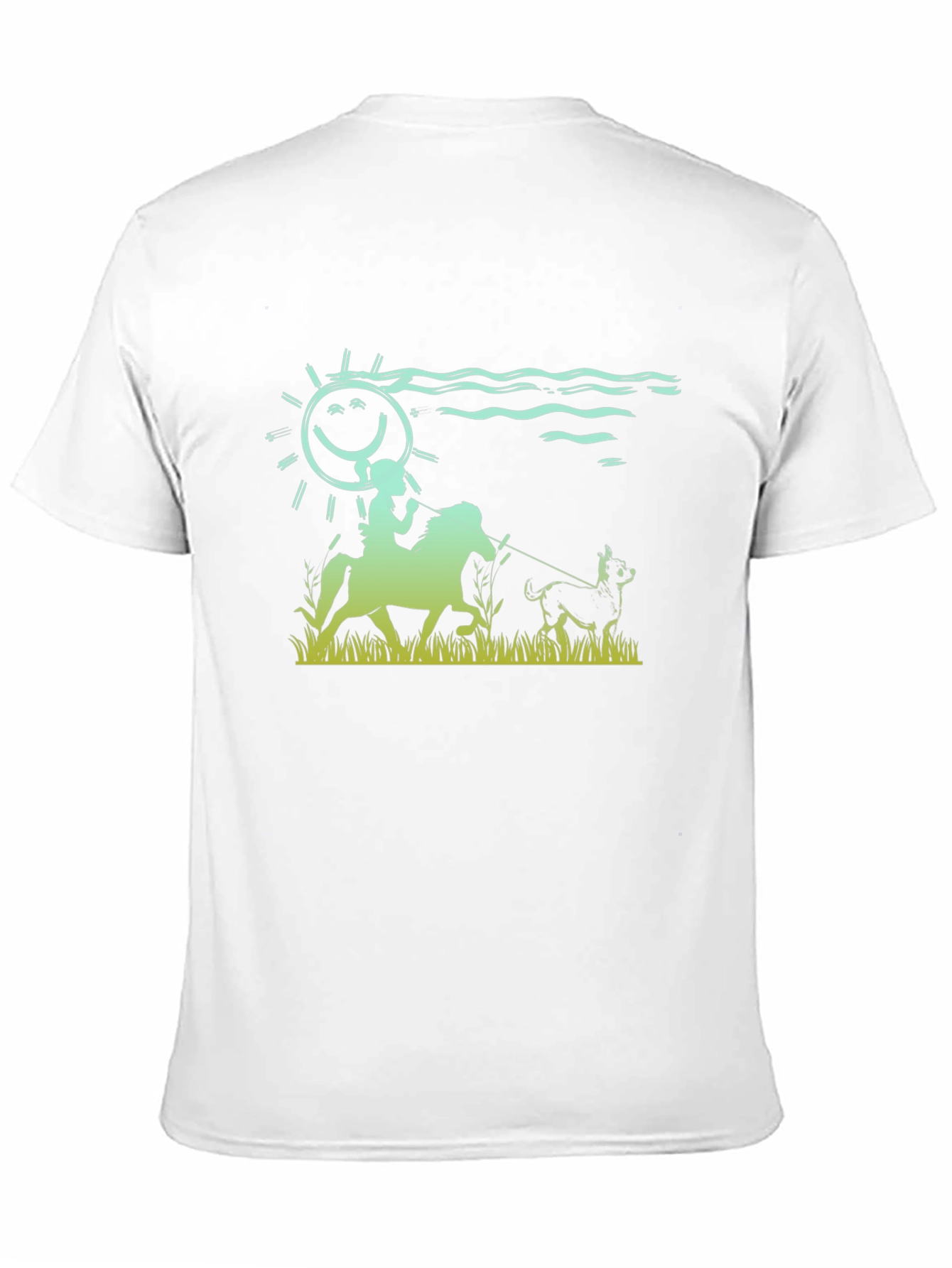 Riding Dog Tee - Smiling Sun Horse Design