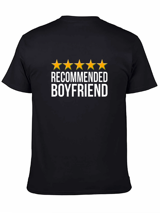 5-Star Recommended Boyfriend Graphic Tee - Black