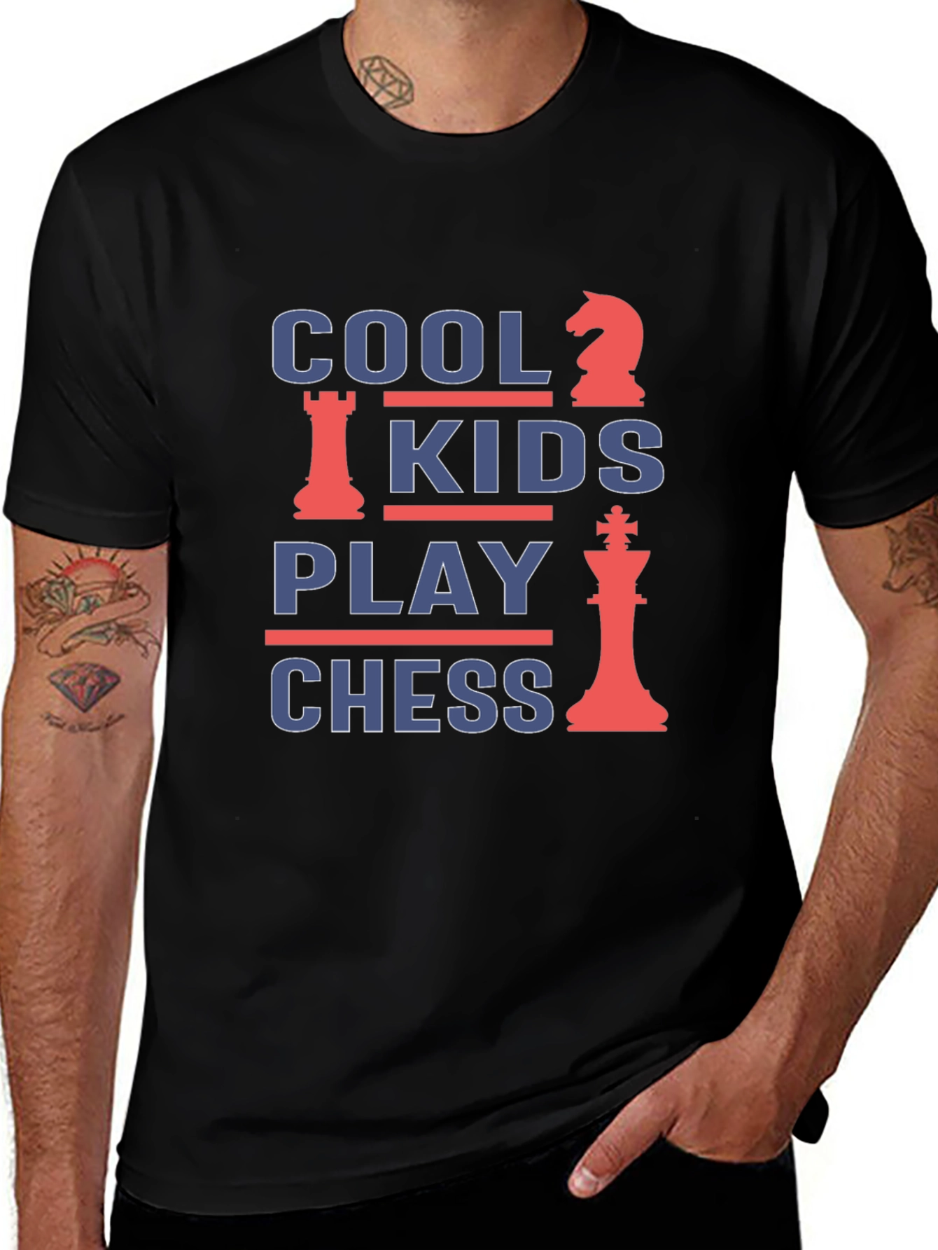 Cool Kids Play Chess Graphic T-Shirt