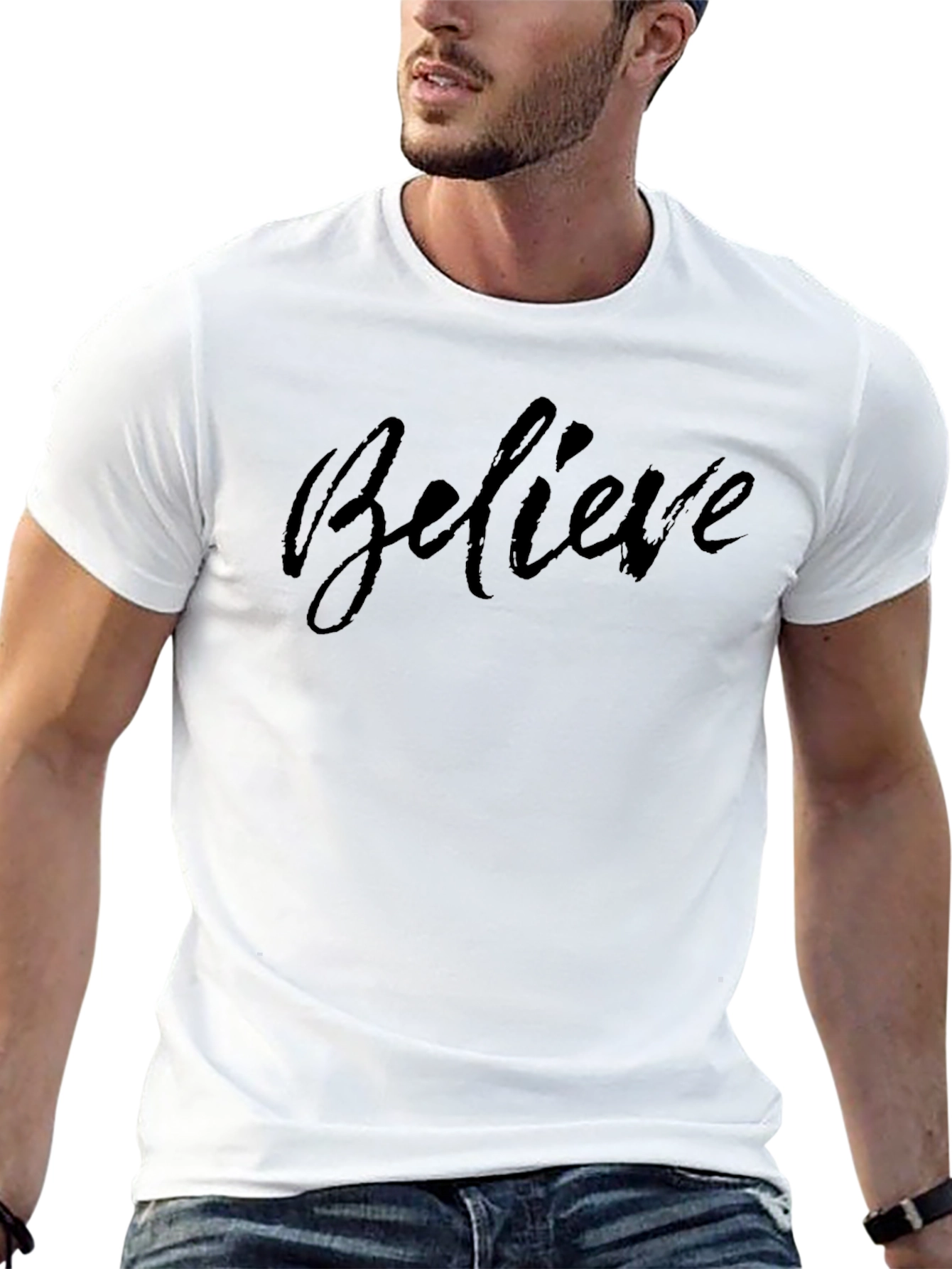 Believe Black Graphic T-Shirt