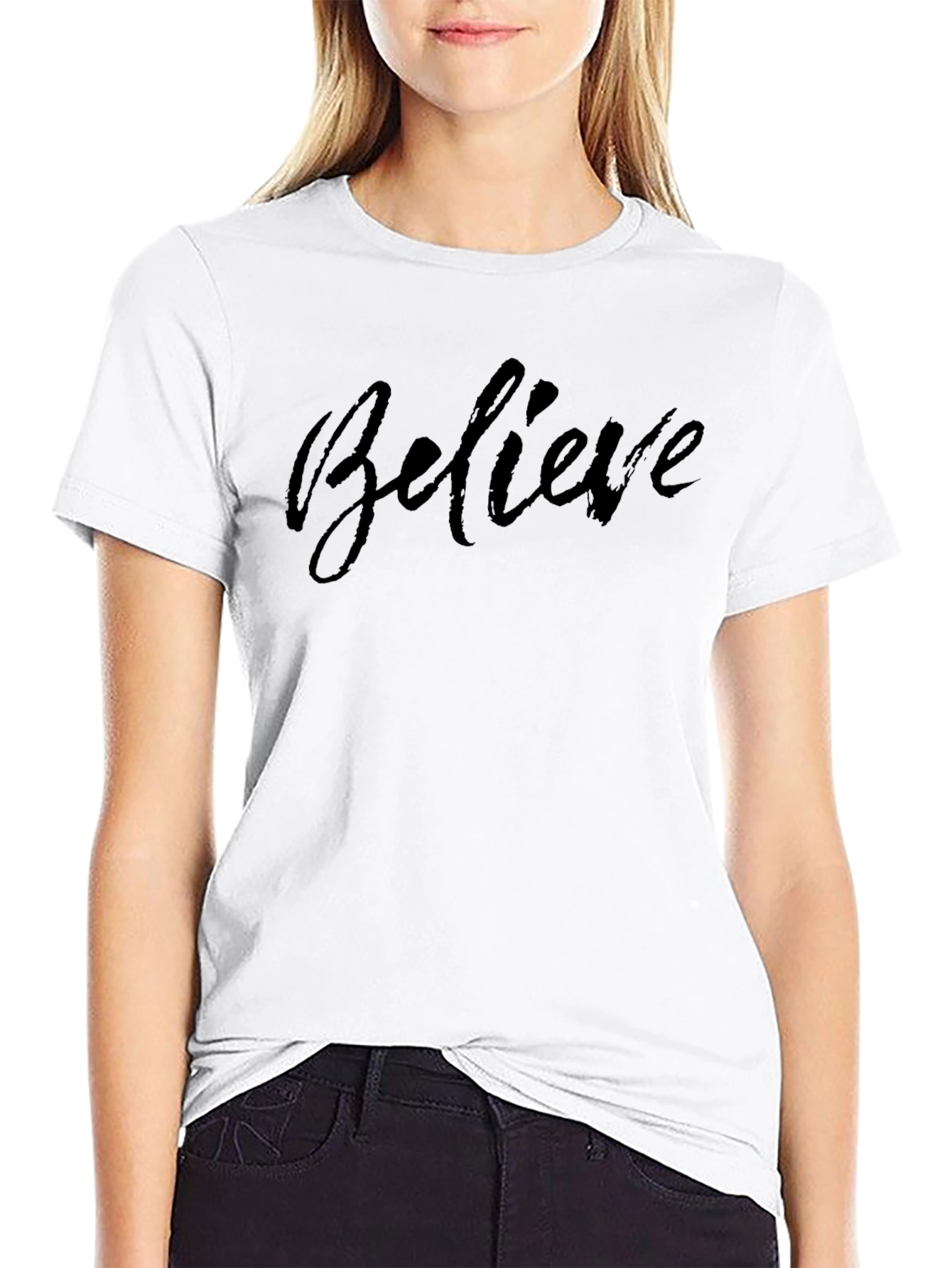 Believe Black Graphic T-Shirt