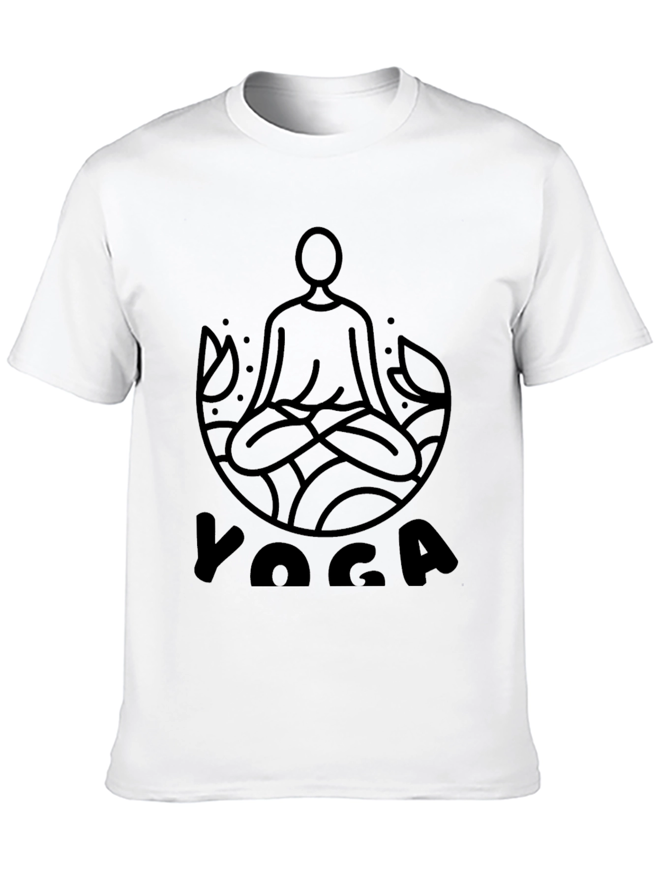 Mens Black Yoga Graphic T-Shirt