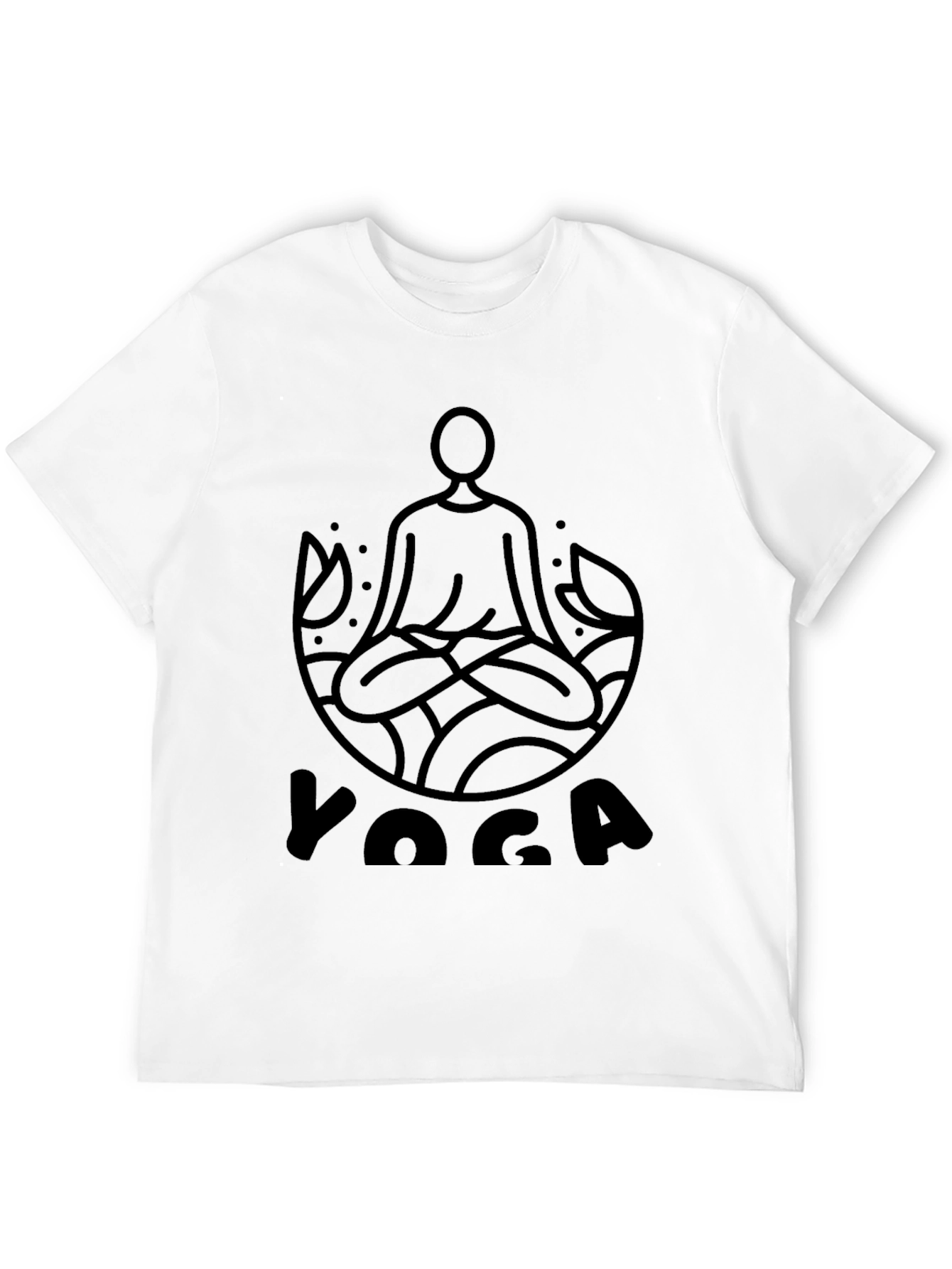 Mens Black Yoga Graphic T-Shirt