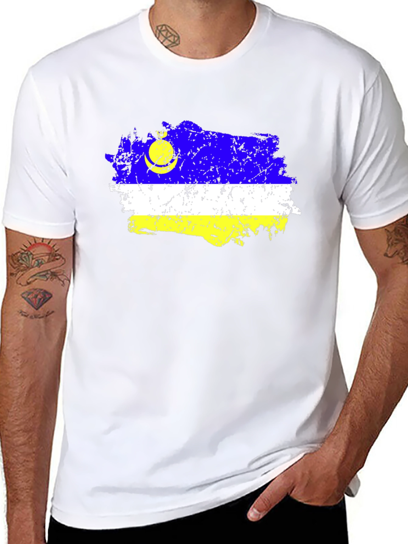 Buryatia Flag T-Shirt - Distressed Design
