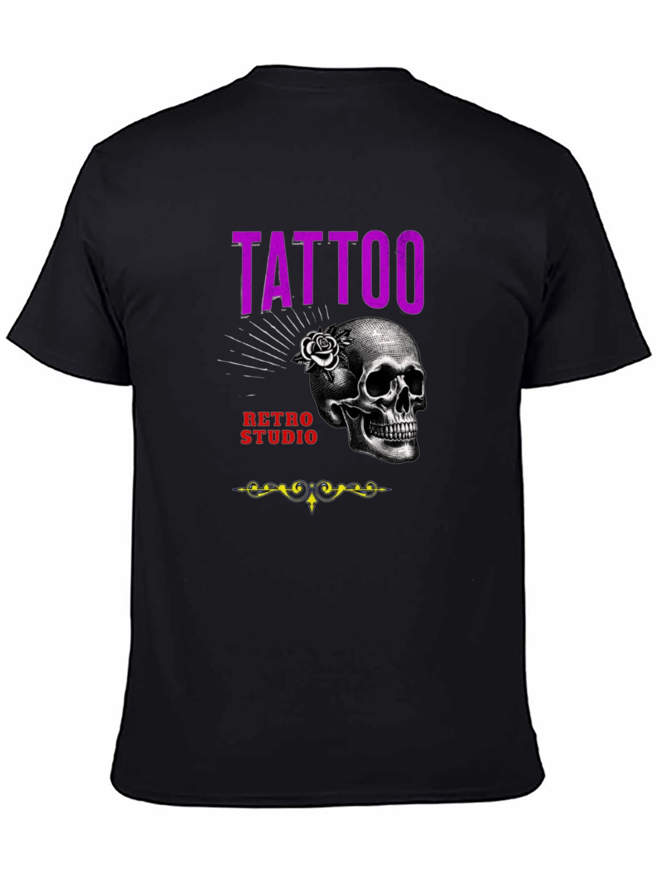 Skull Tattoo Studio Retro Graphic T-Shirt