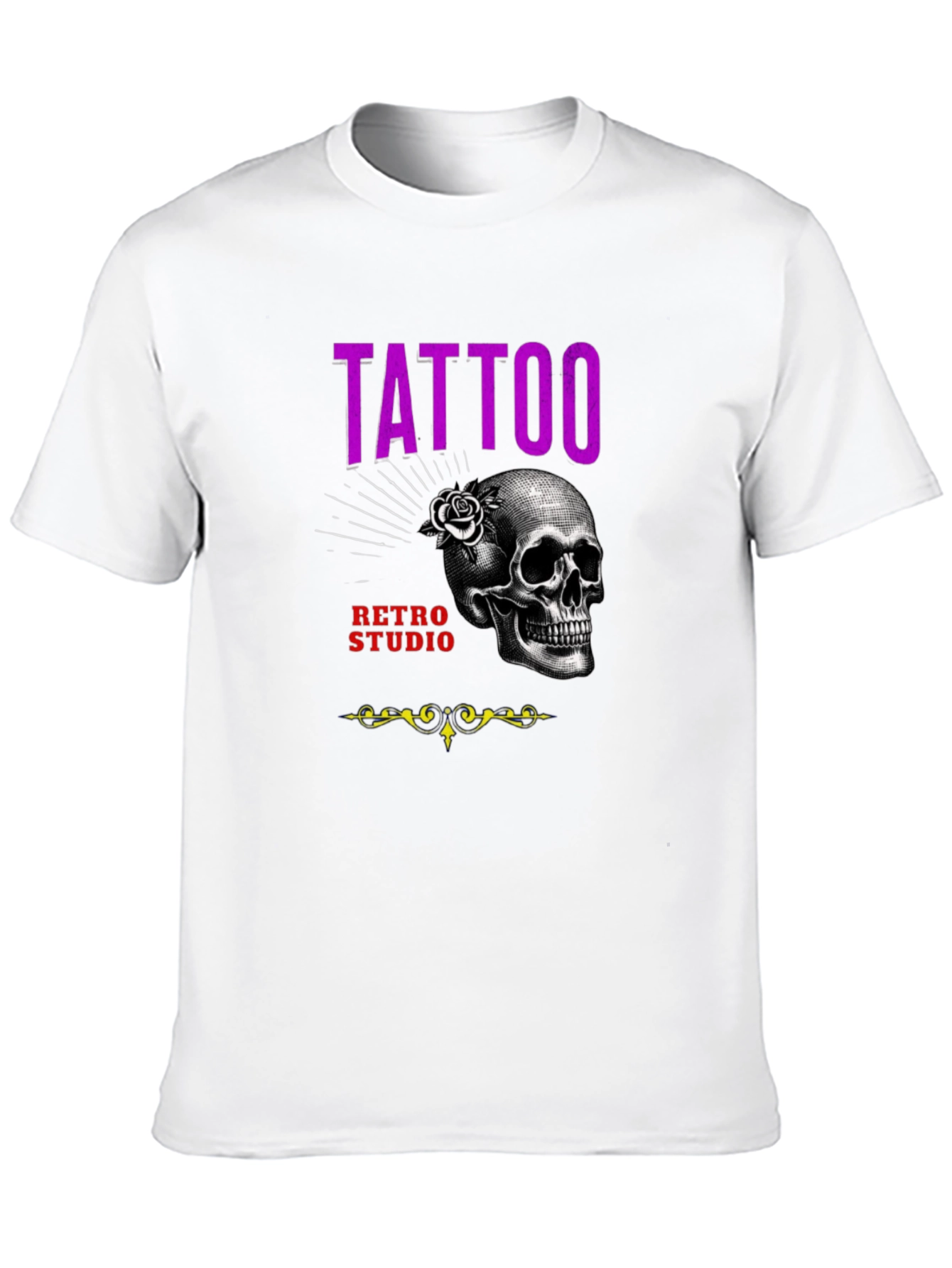 Skull Tattoo Studio Retro Graphic T-Shirt