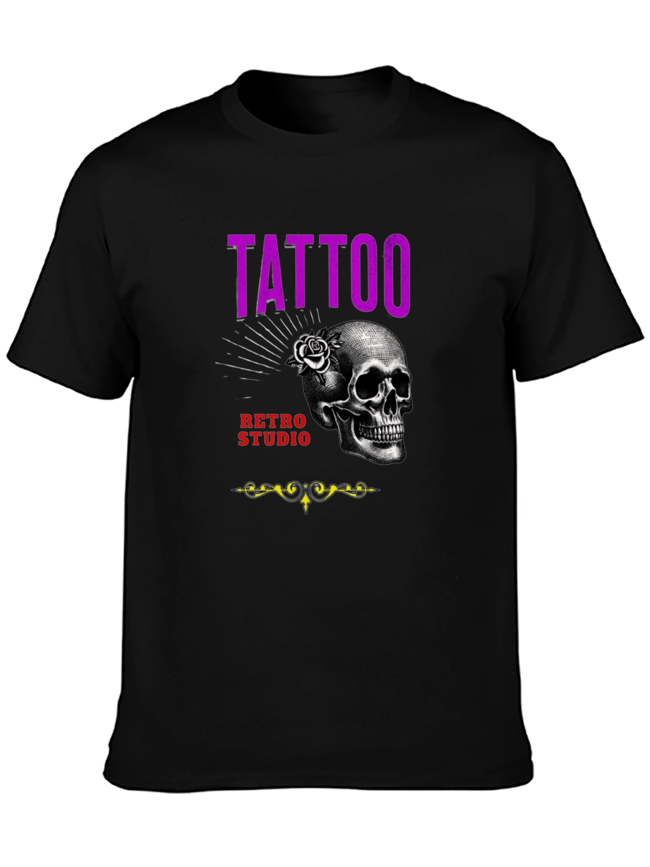 Skull Tattoo Studio Retro Graphic T-Shirt