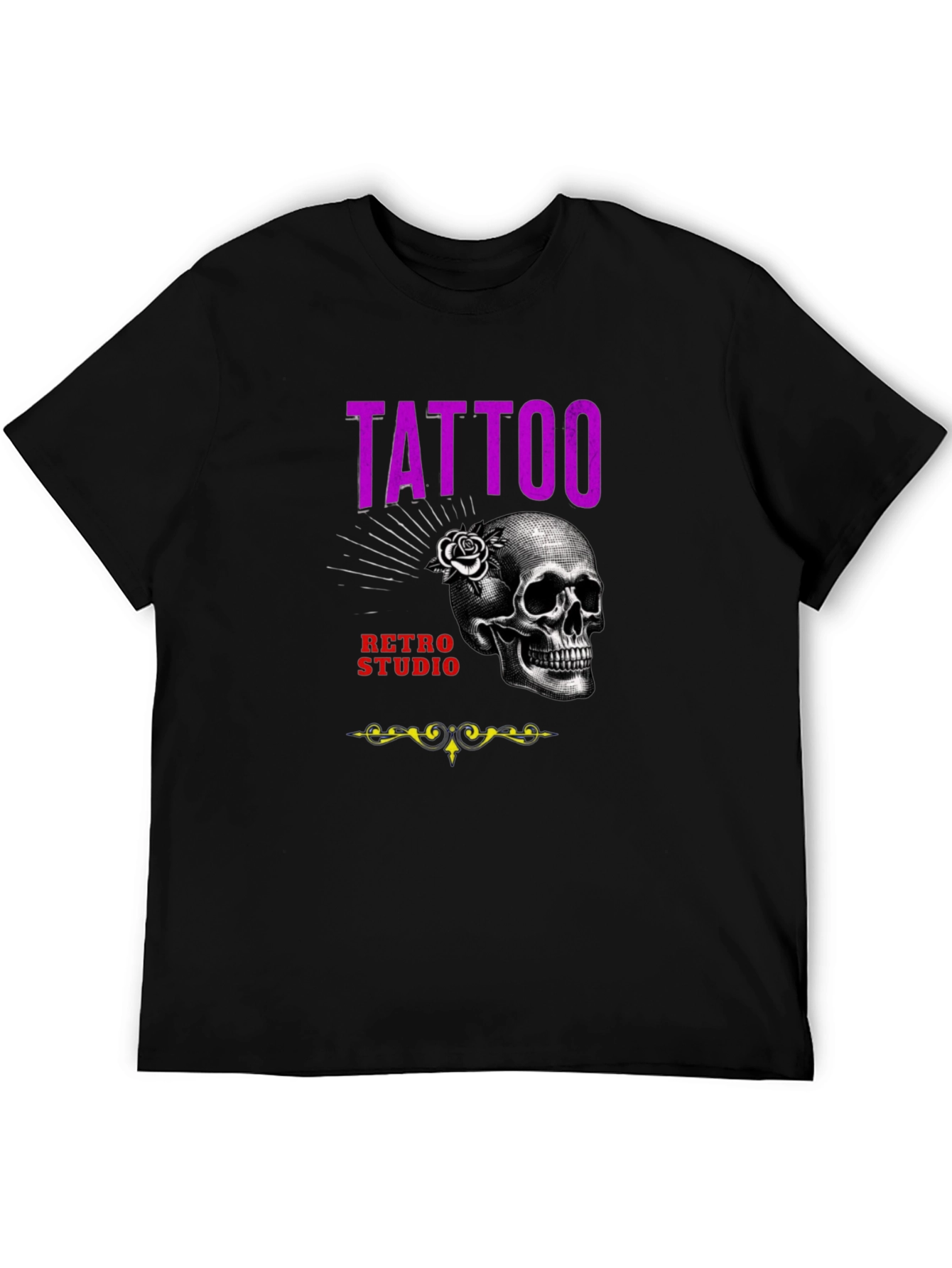 Skull Tattoo Studio Retro Graphic T-Shirt