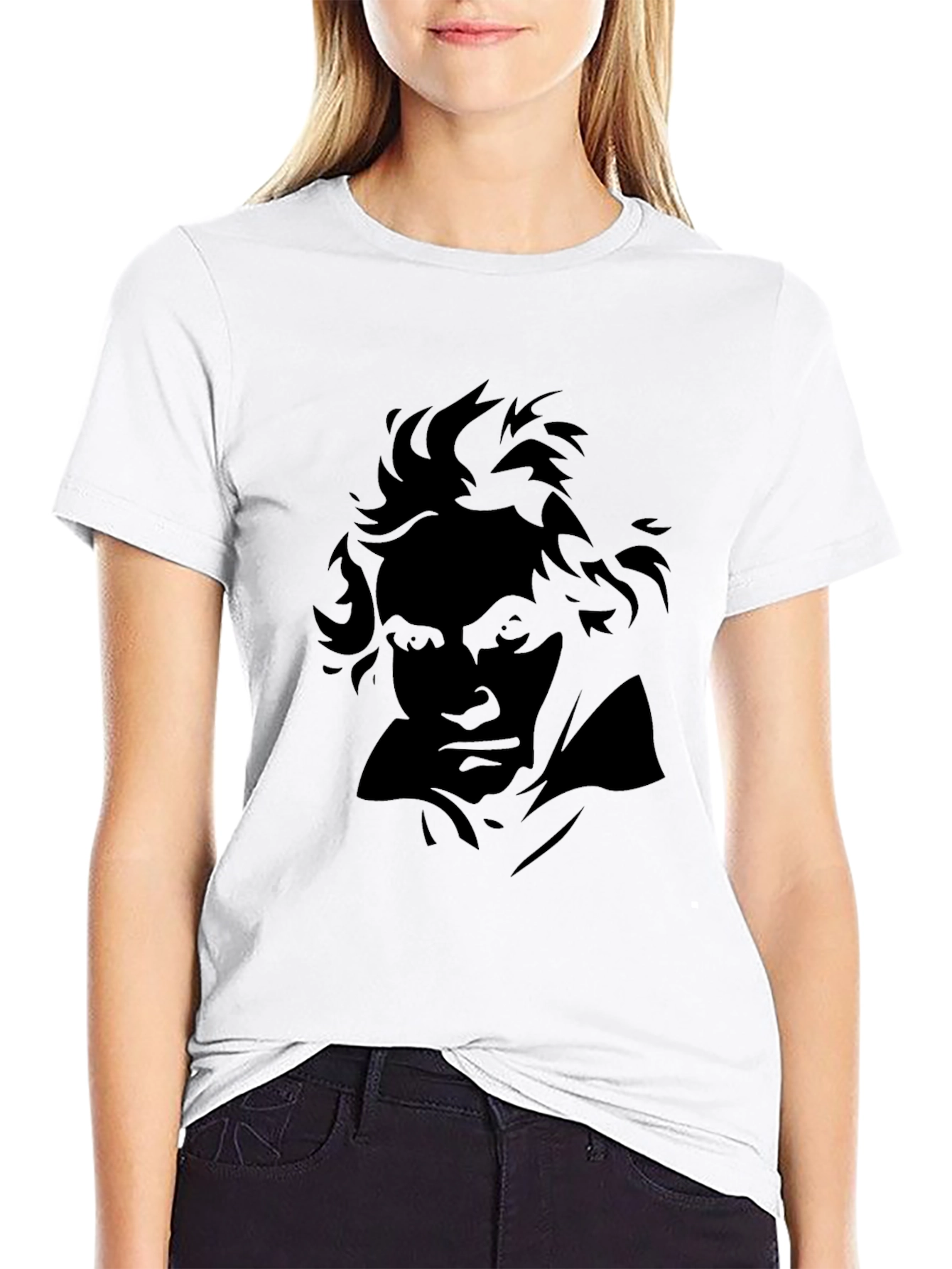 Beethoven Graphic Print Black T-Shirt