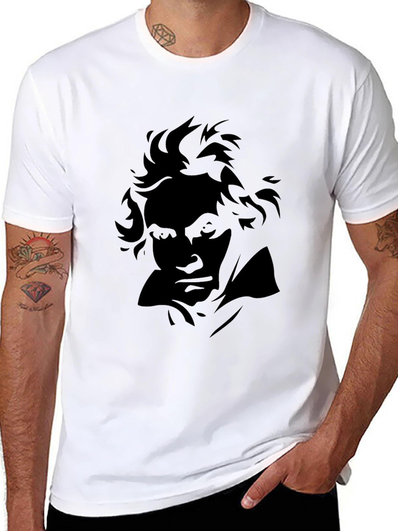 Beethoven Graphic Print Black T-Shirt