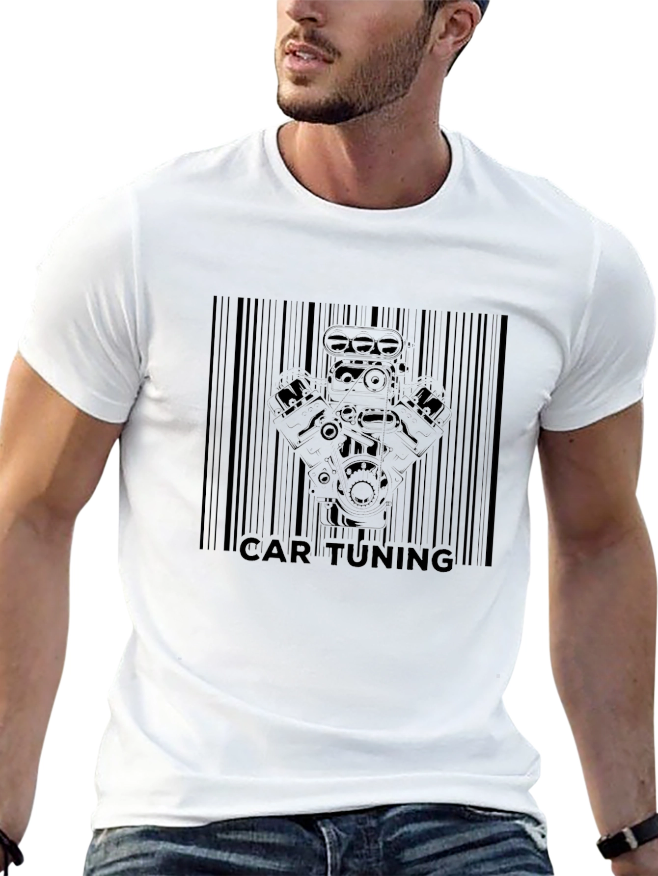 Car Tuning Engine T-Shirt - Black Graphic Tee