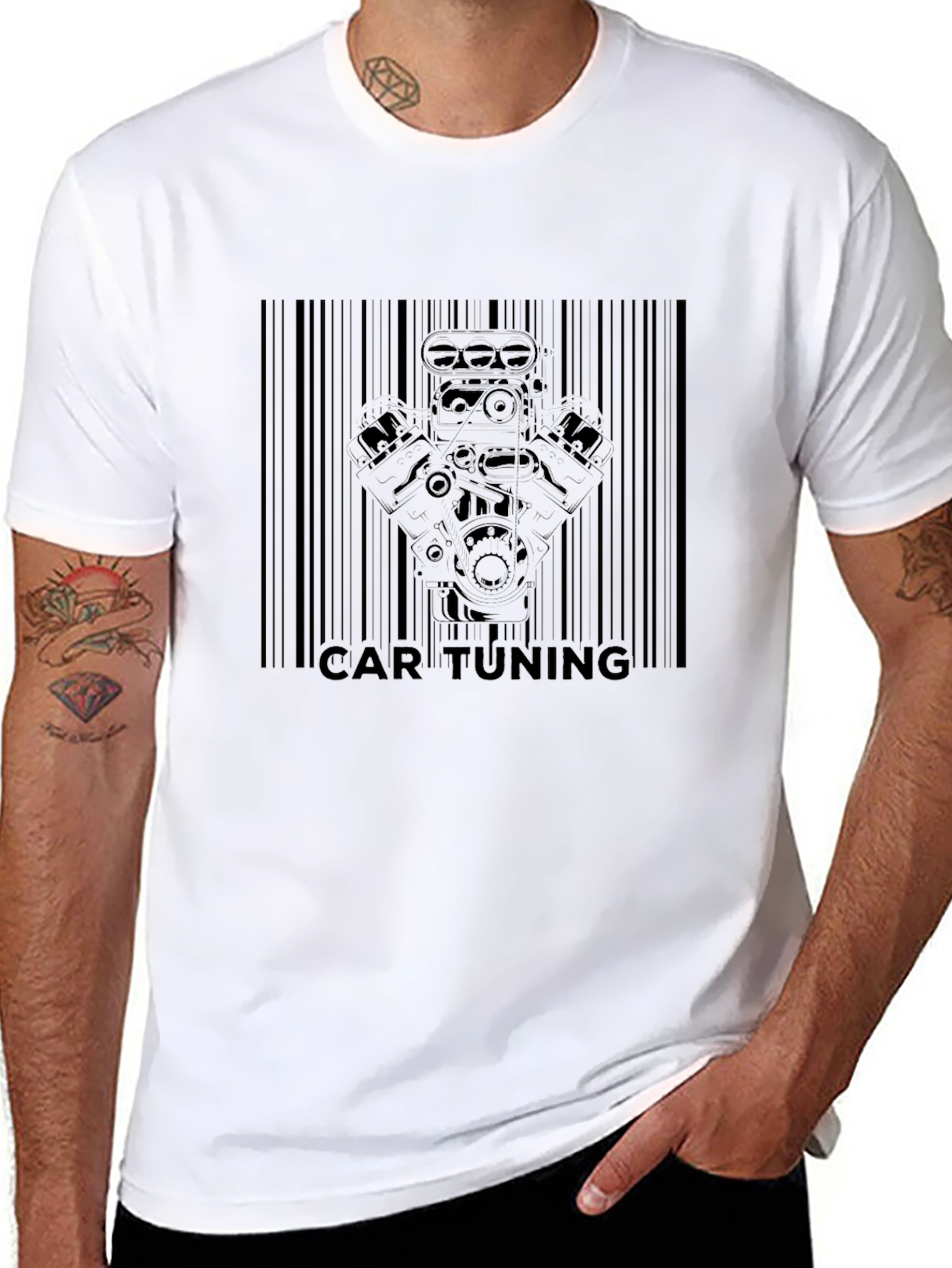 Car Tuning Engine T-Shirt - Black Graphic Tee