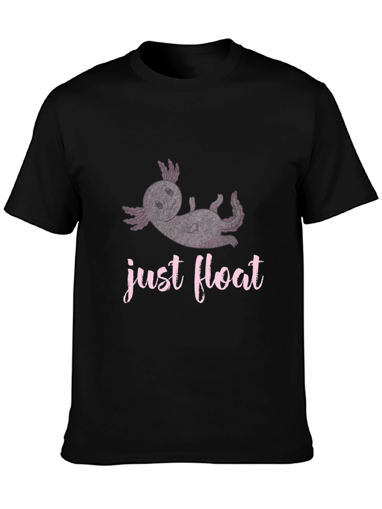 Just Float Axolotl Black T-Shirt