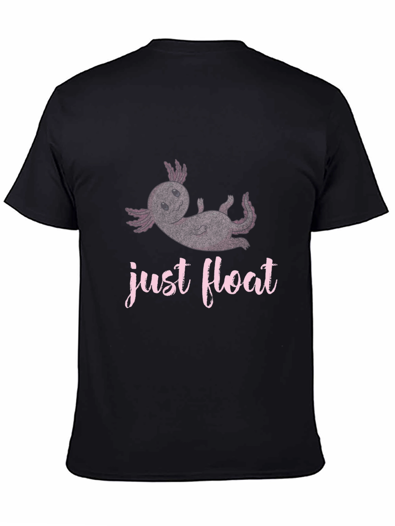 Just Float Axolotl Black T-Shirt