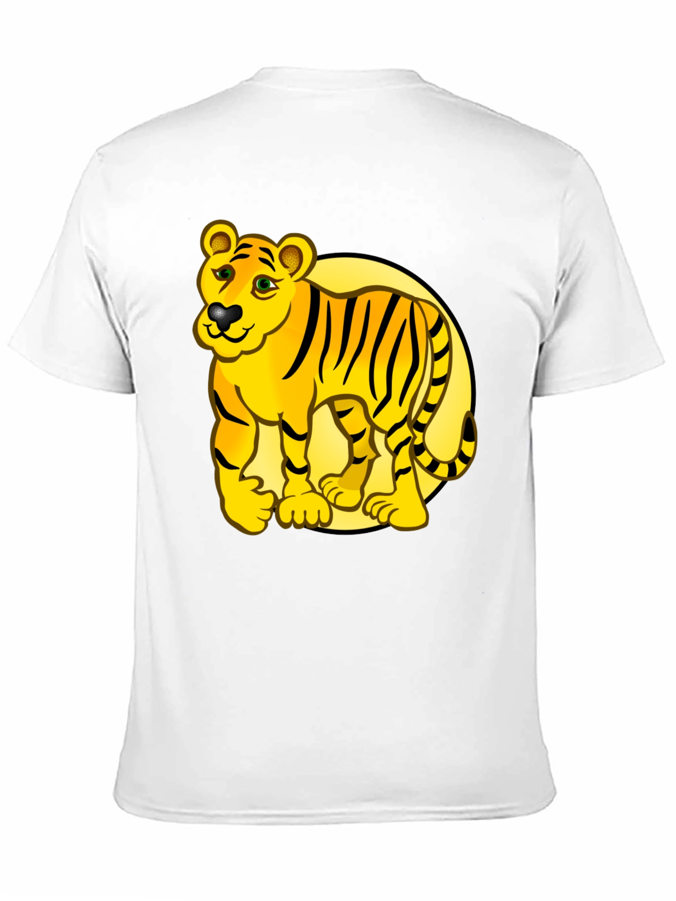 Cartoon Tiger Graphic Tee - Black T-Shirt