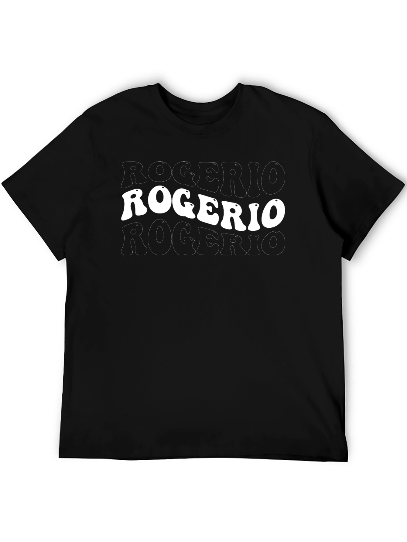 Retro ROGERIO Graphic Black T-Shirt