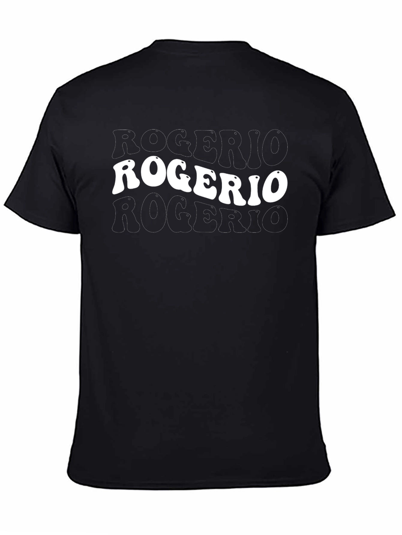 Retro ROGERIO Graphic Black T-Shirt