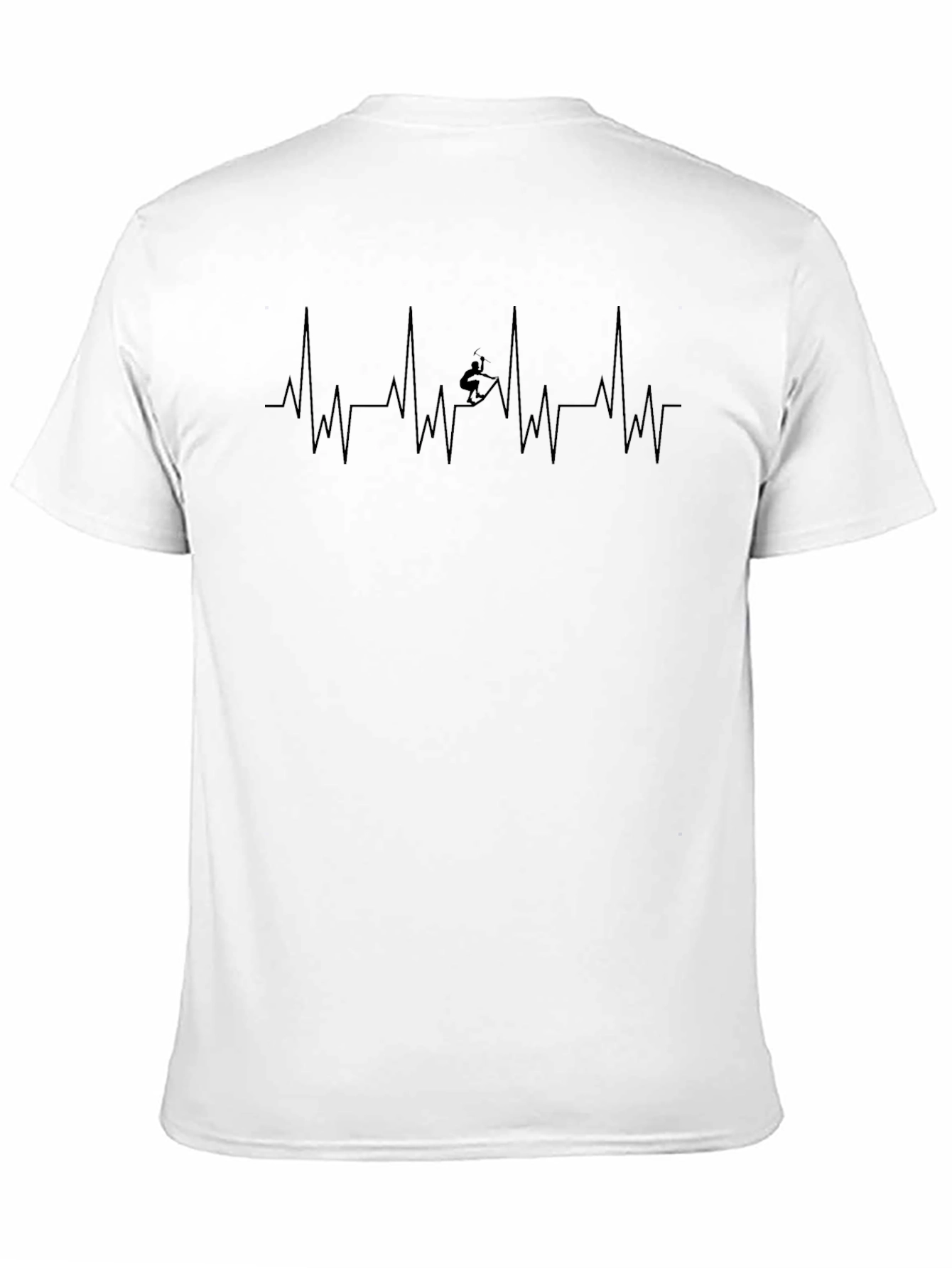 Surfer Heartbeat Graphic Tee - Black