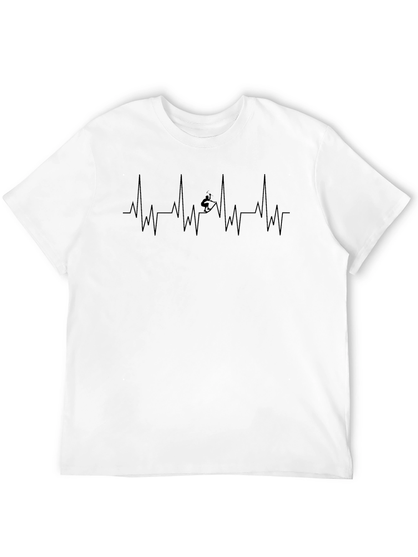 Surfer Heartbeat Graphic Tee - Black