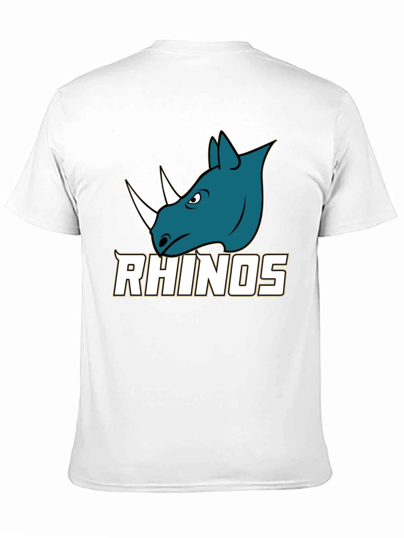 Rhinos Graphic Print Black T-Shirt