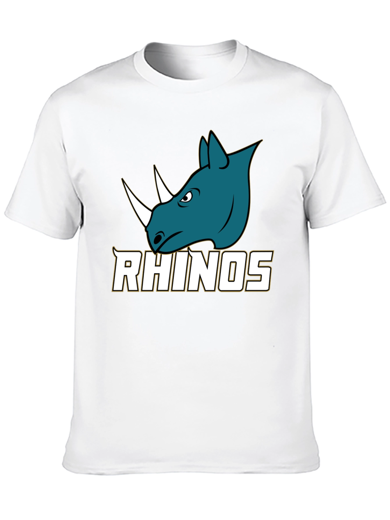 Rhinos Graphic Print Black T-Shirt
