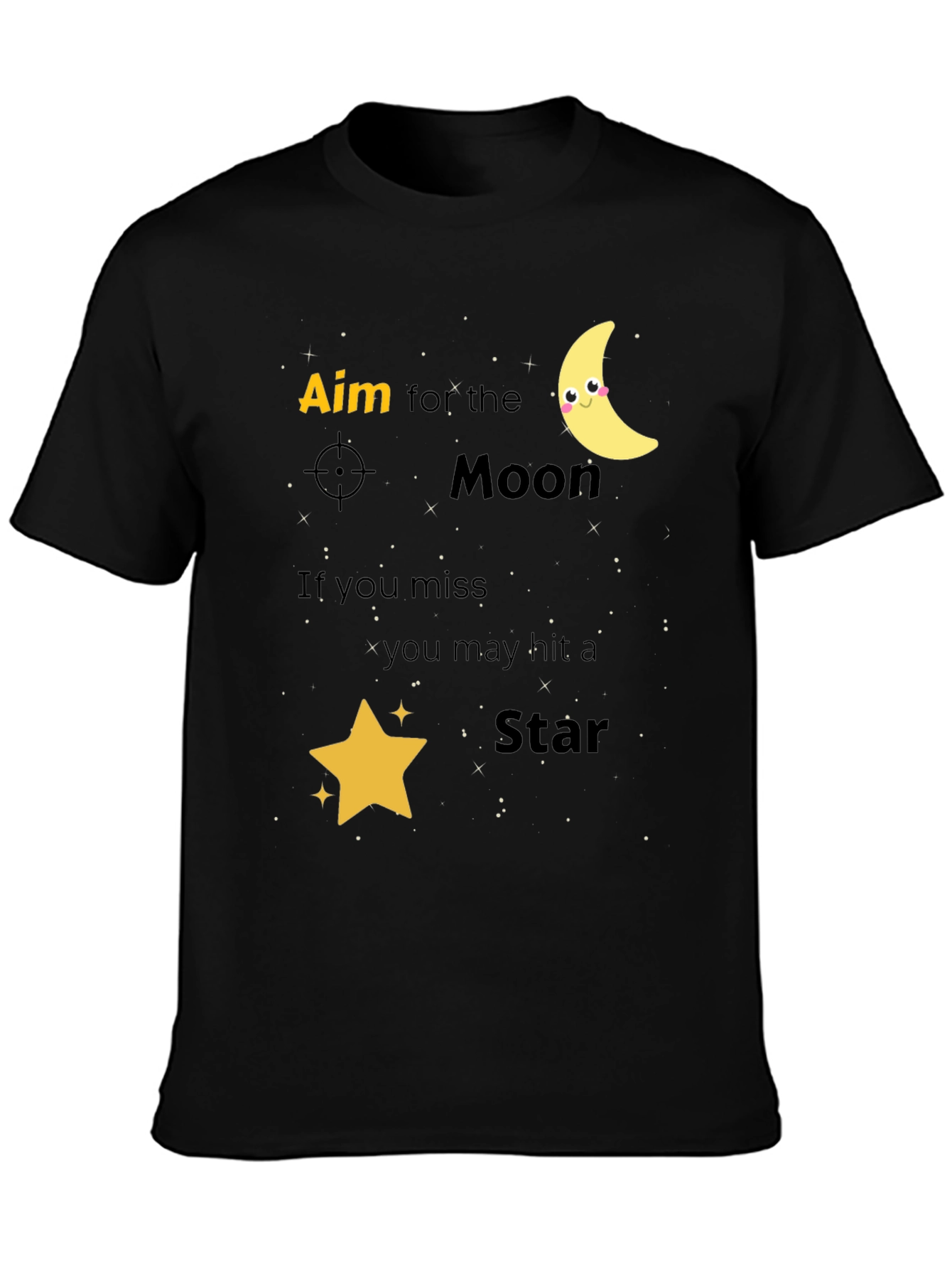 Aim for the Moon Graphic Tee - Black