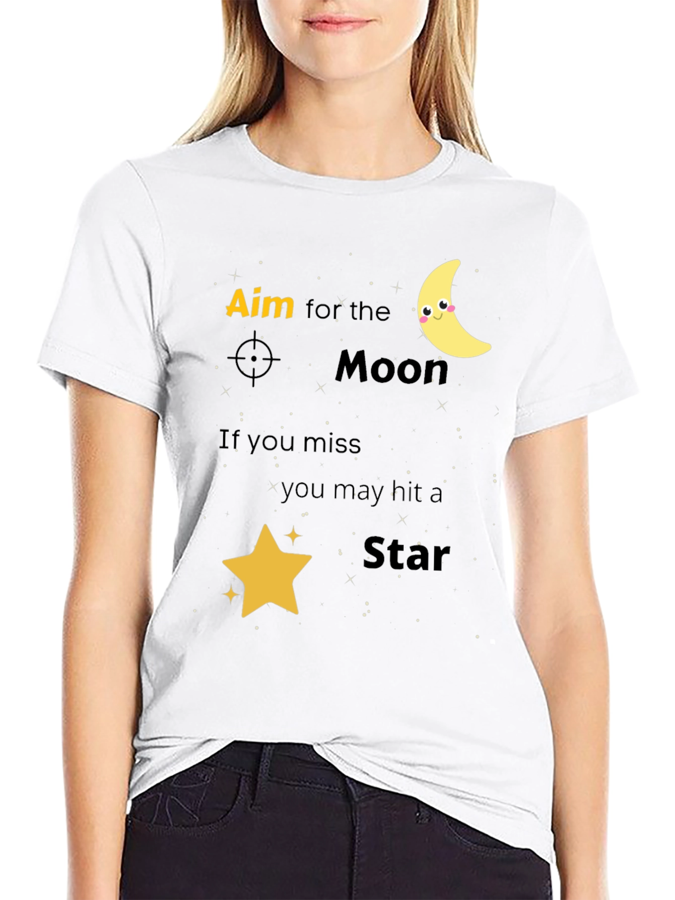 Aim for the Moon Graphic Tee - Black