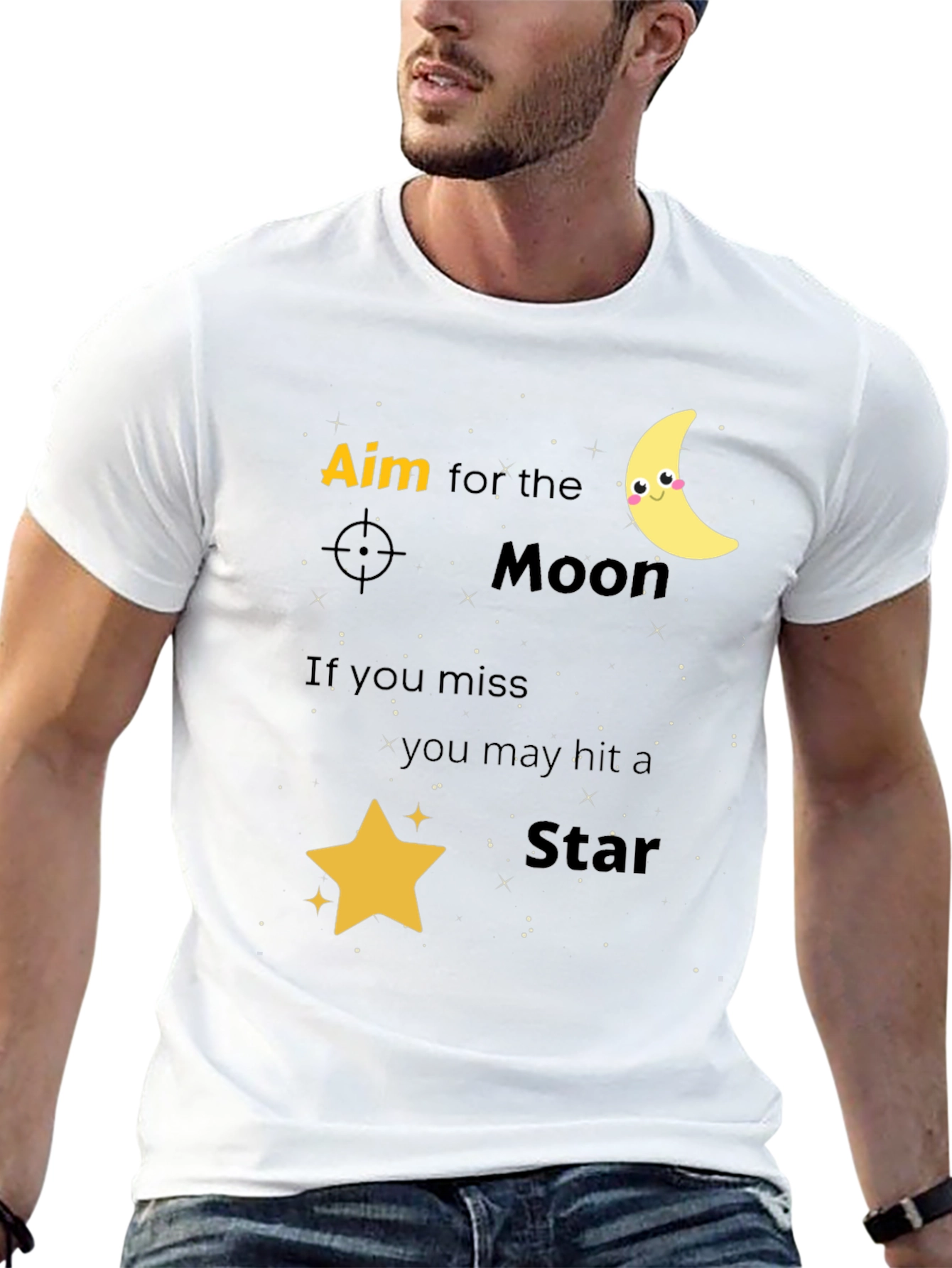 Aim for the Moon Graphic Tee - Black