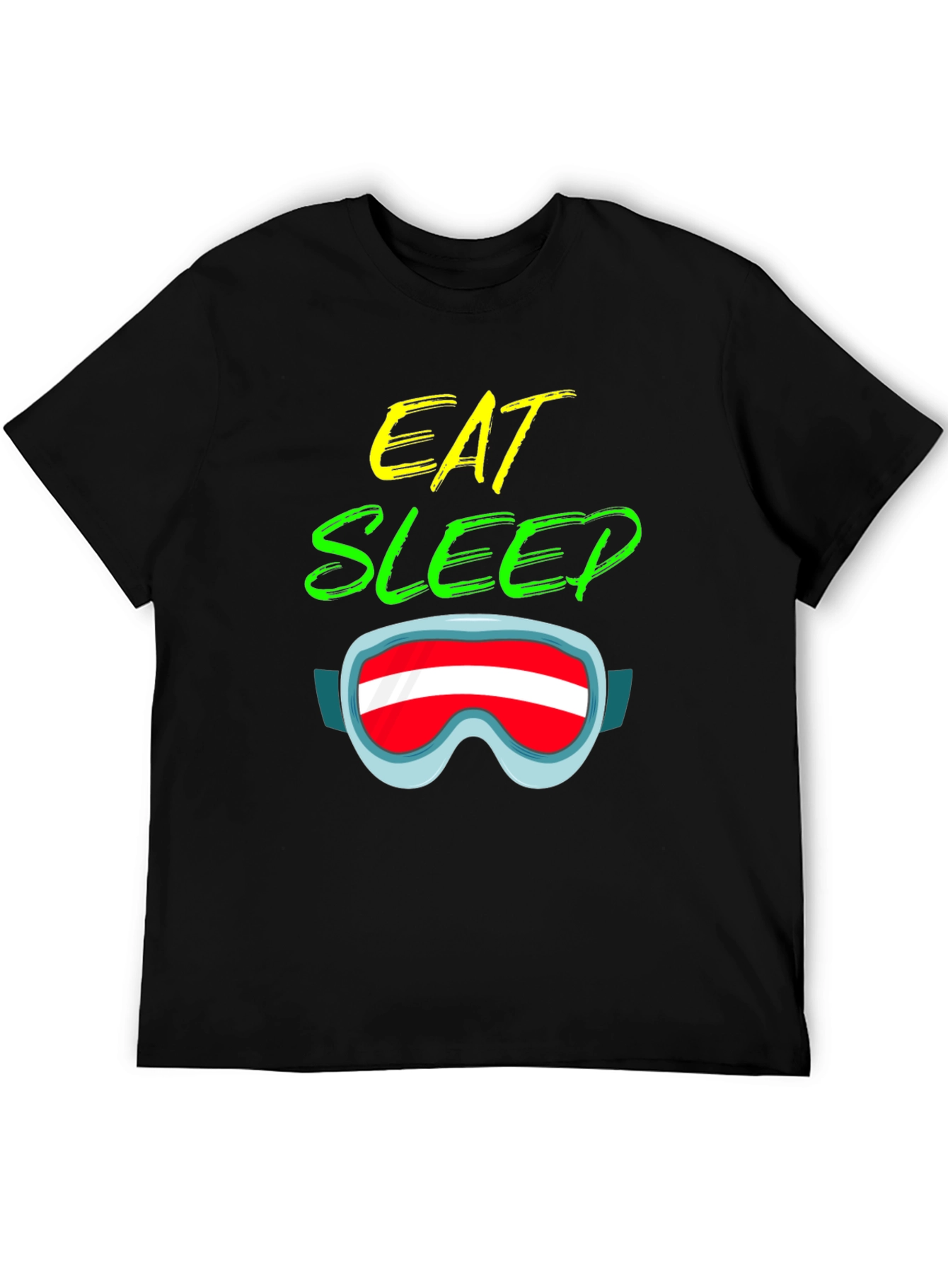 Eat Sleep Ski Goggles Graphic T-Shirt - Unisex