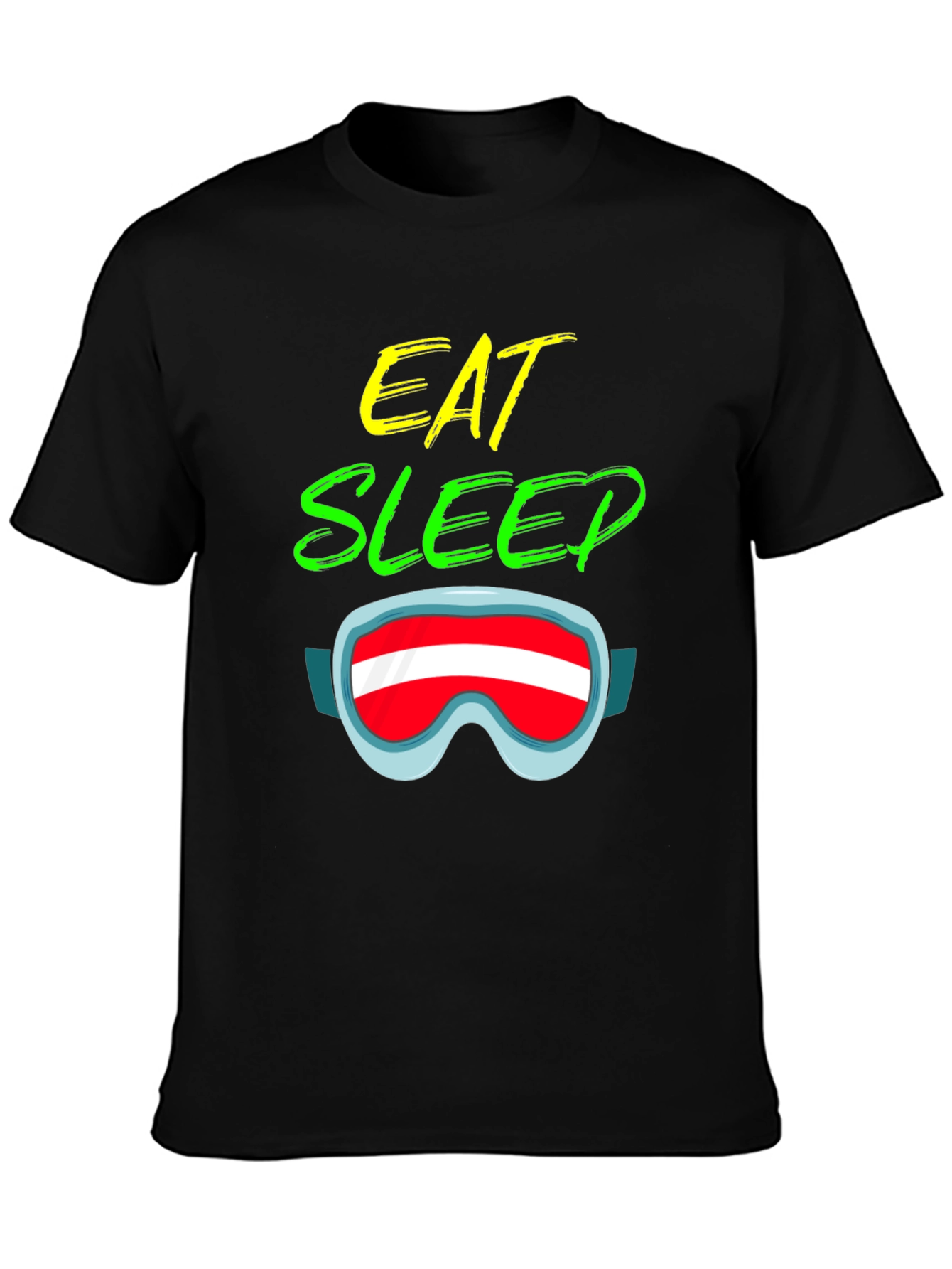 Eat Sleep Ski Goggles Graphic T-Shirt - Unisex
