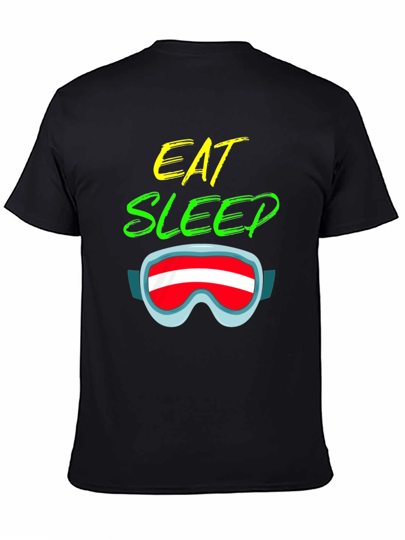 Eat Sleep Ski Goggles Graphic T-Shirt - Unisex