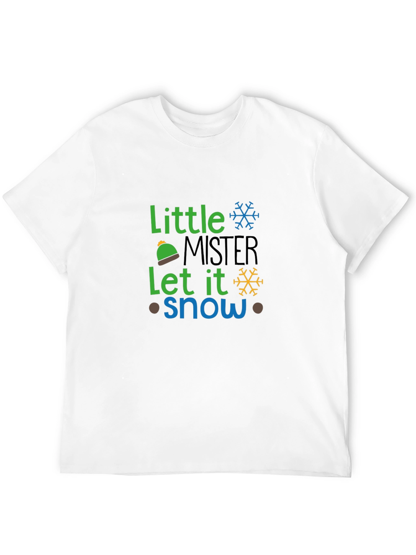 Little Mister Let It Snow Black Graphic Tee