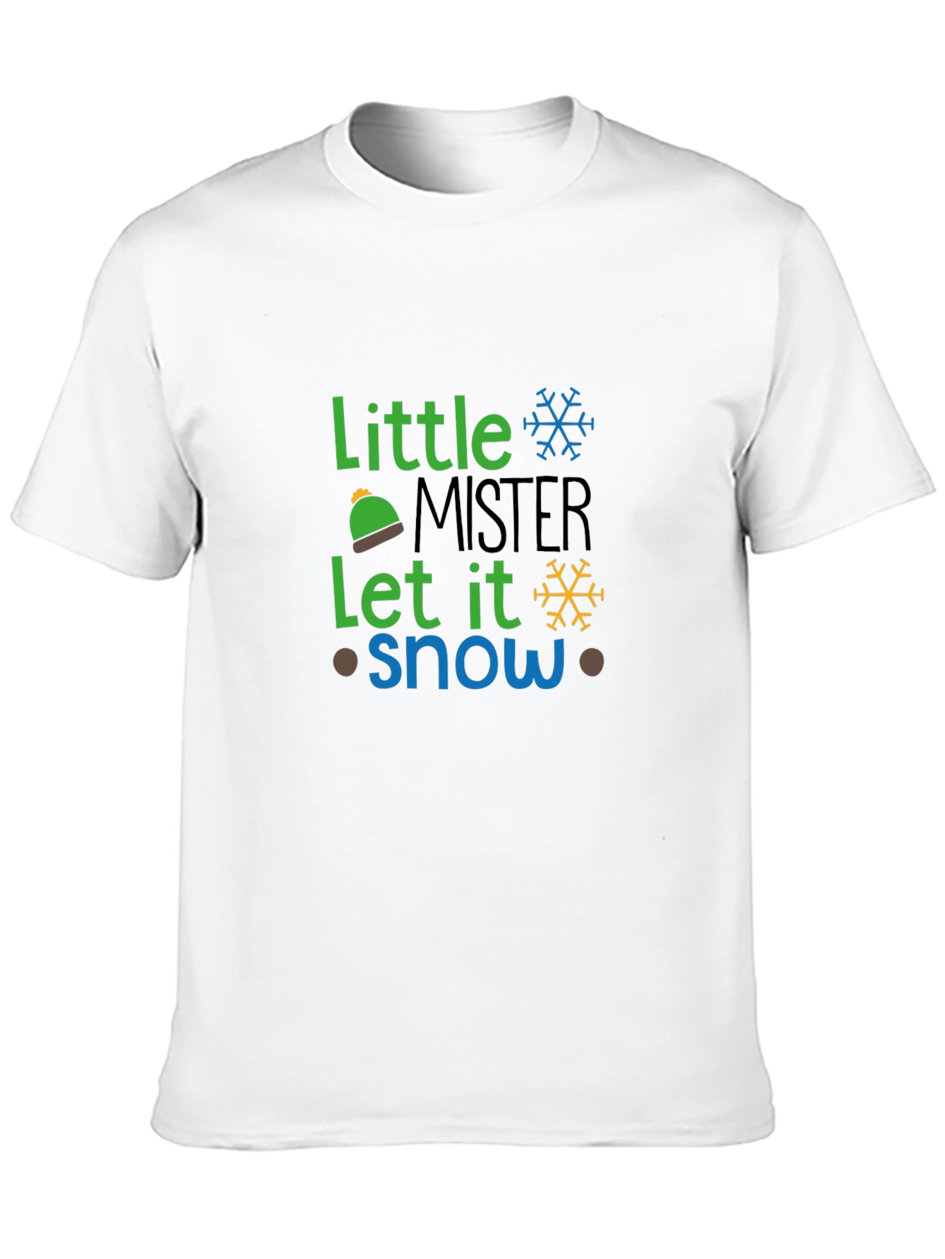 Little Mister Let It Snow Black Graphic Tee