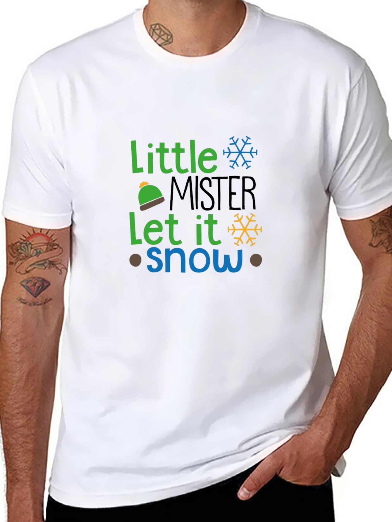 Little Mister Let It Snow Black Graphic Tee