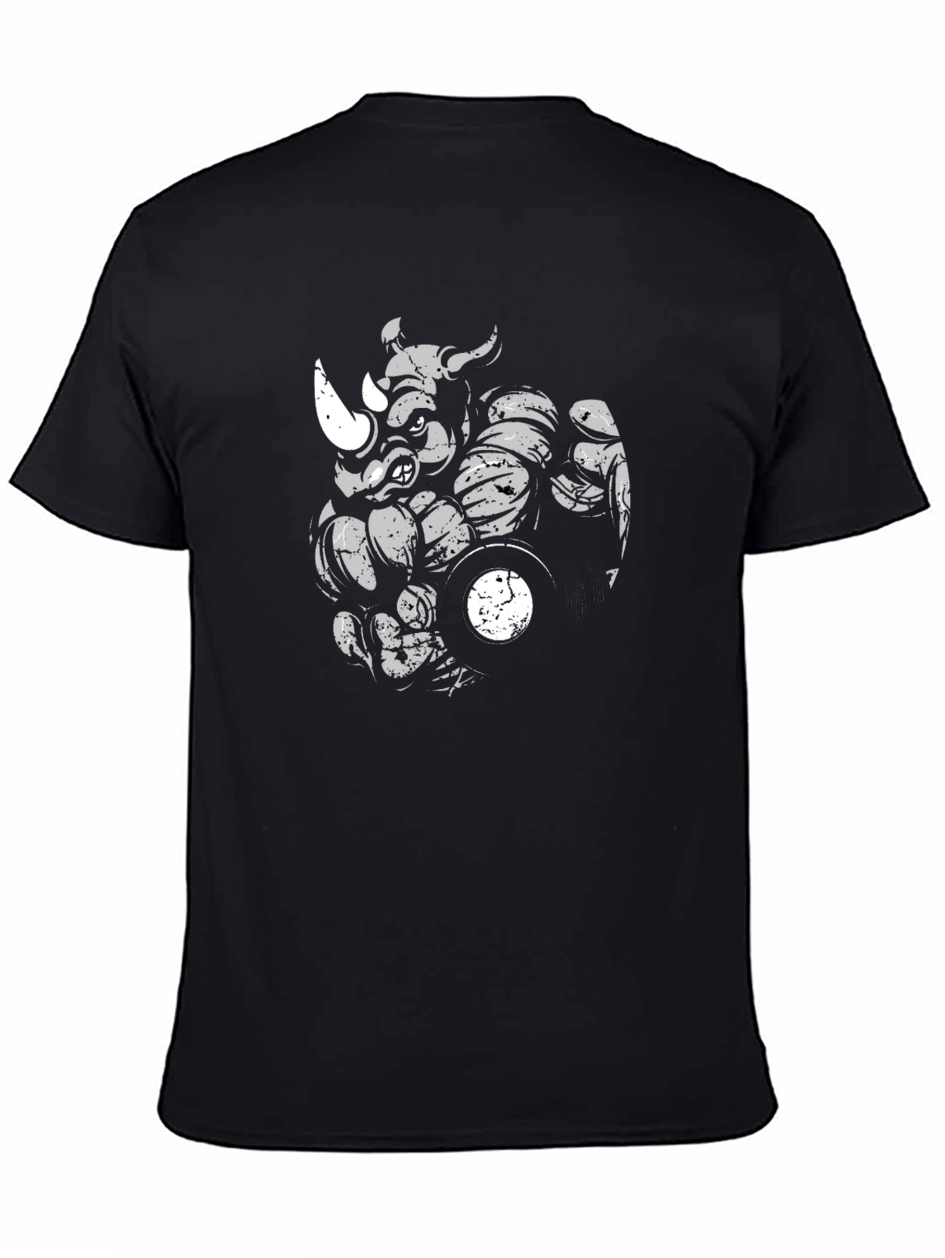 Rhino Gym T-Shirt - Black Cotton Graphic Tee