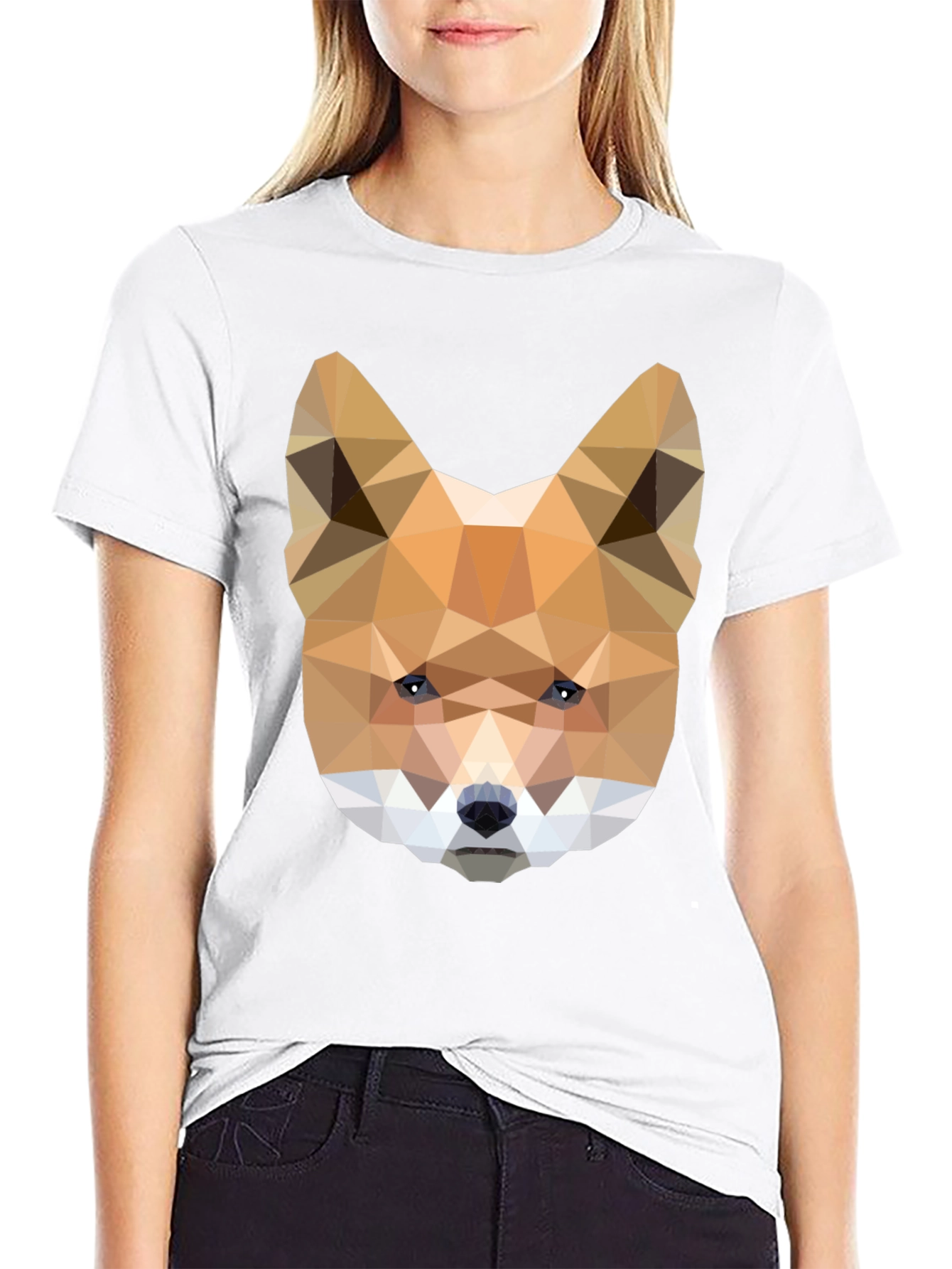 Geometric Fox Head Tee - Modern Art Shirt