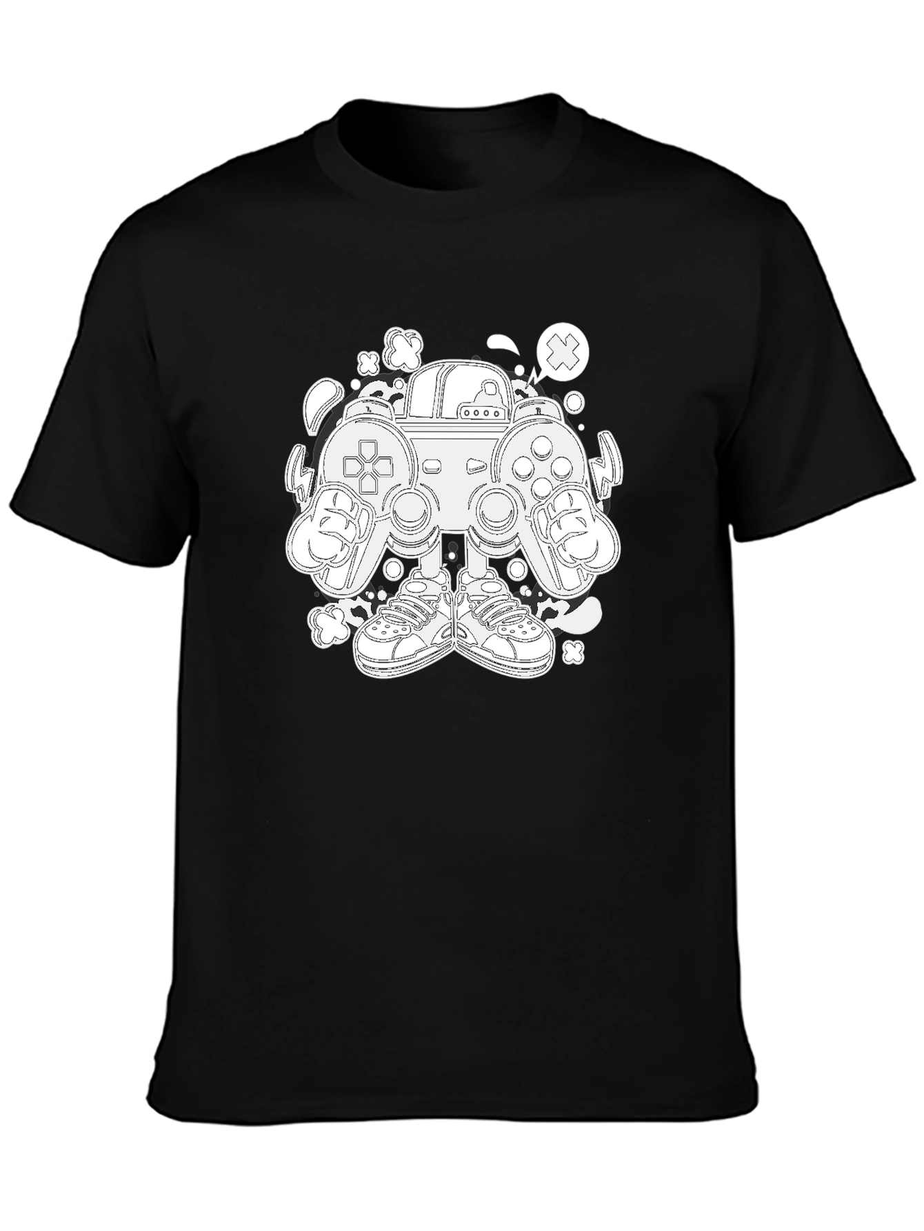 Cool Graphic Tee - Gamer Console Cartoon Print