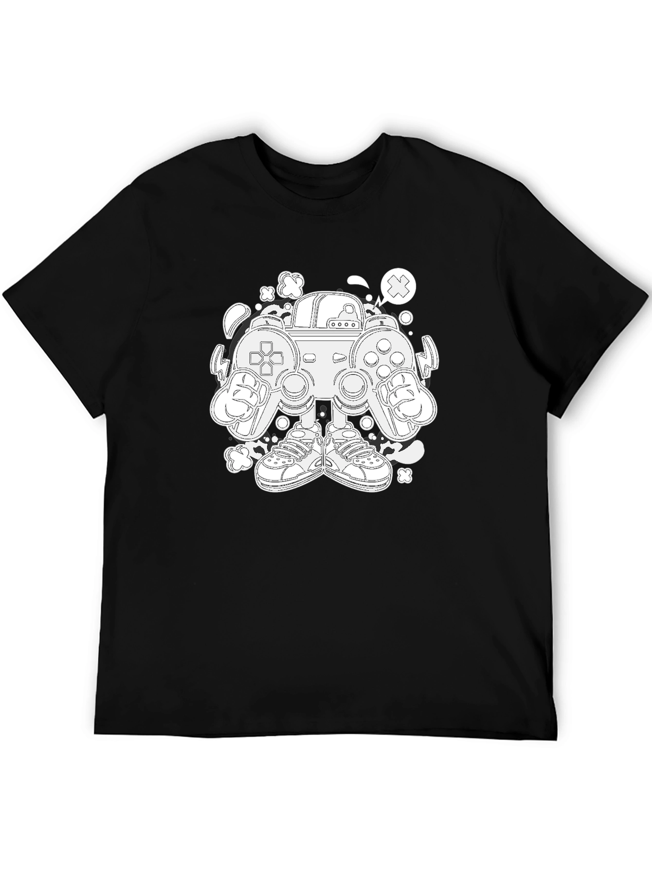Cool Graphic Tee - Gamer Console Cartoon Print