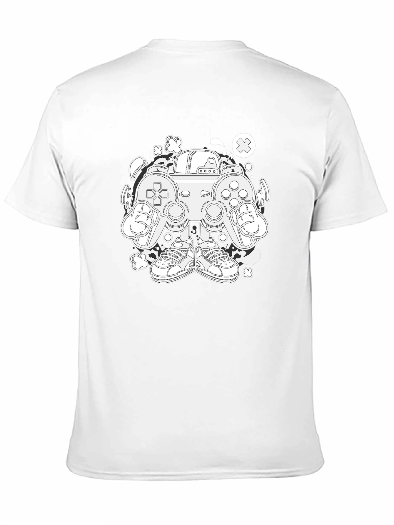 Cool Graphic Tee - Gamer Console Cartoon Print