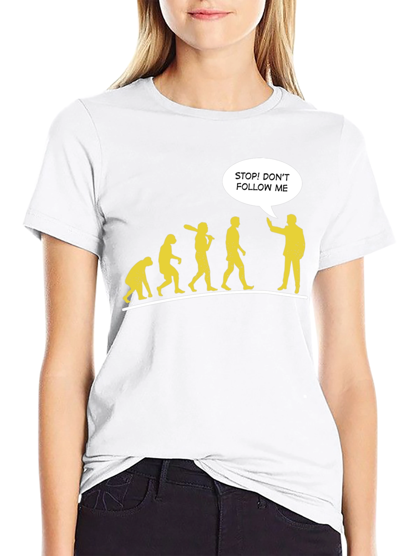 Funny Evolution T-Shirt - Stop! Dont Follow Me