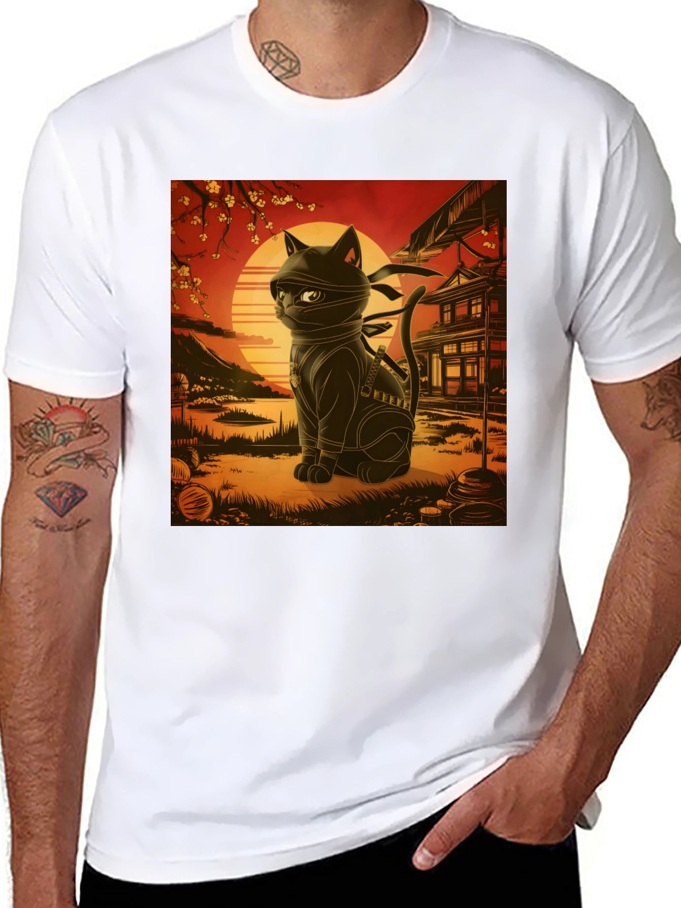 Ninja Cat T-Shirt - Martial Arts Kitten Tee