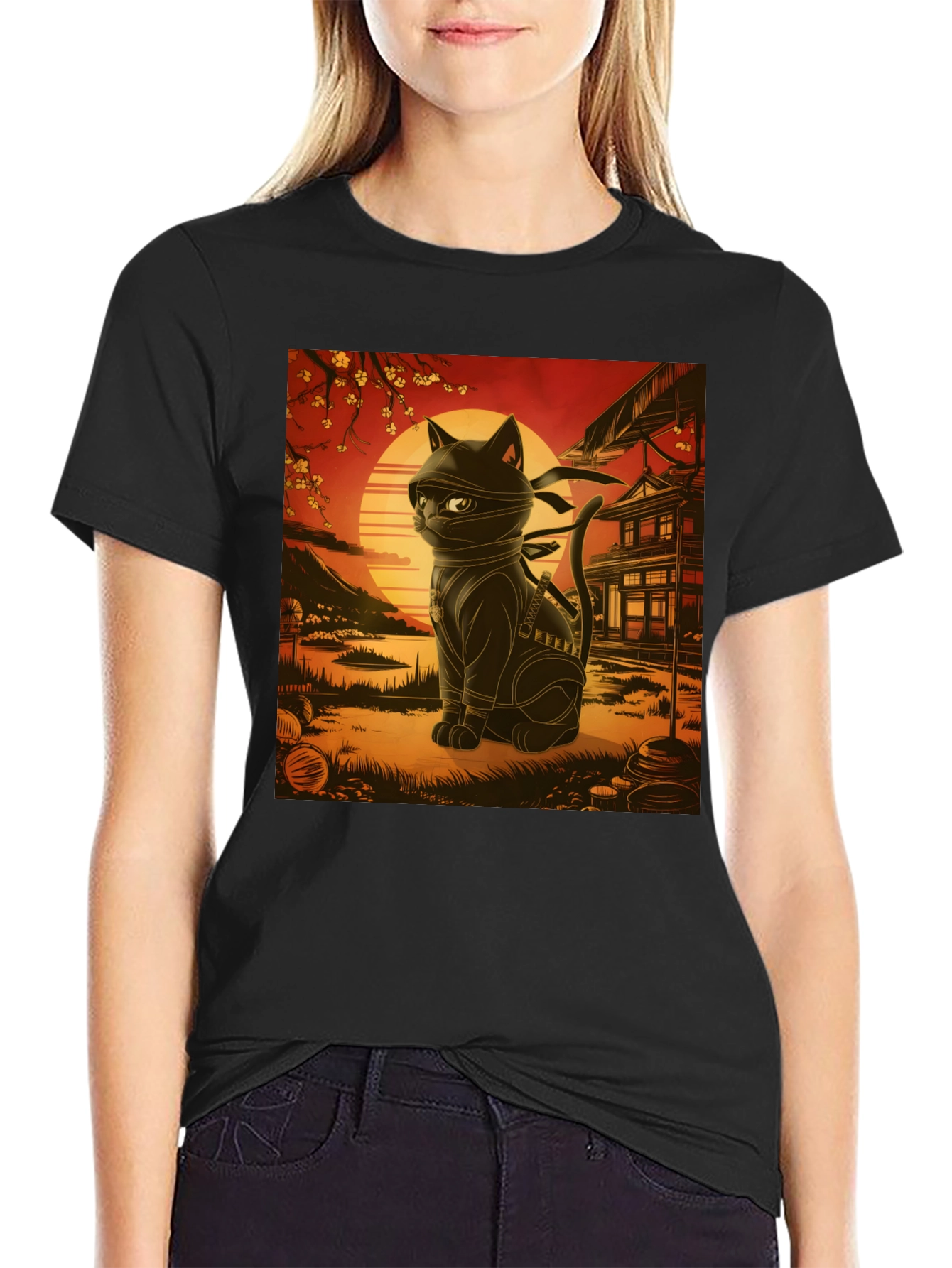 Ninja Cat T-Shirt - Martial Arts Kitten Tee