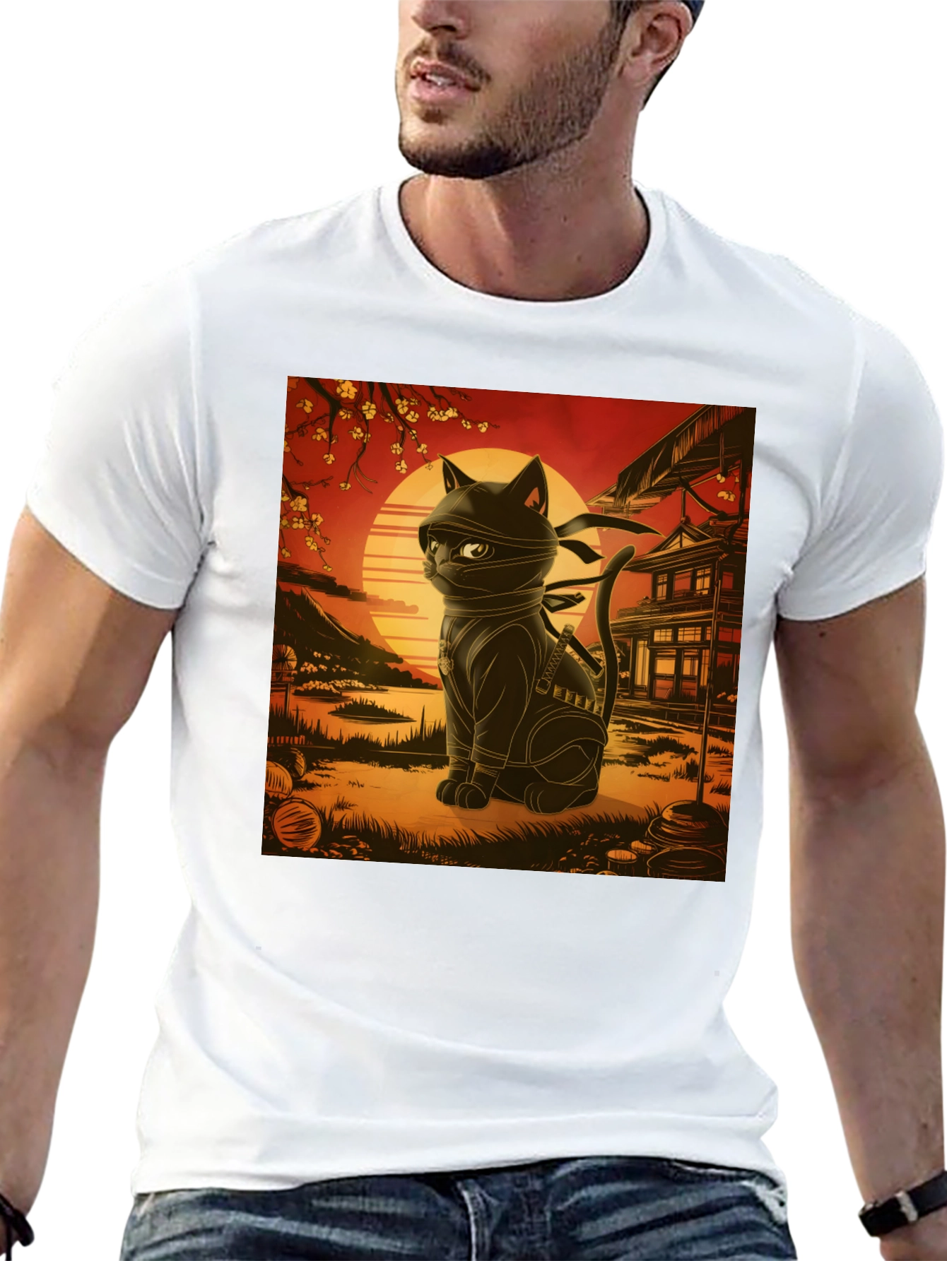 Ninja Cat T-Shirt - Martial Arts Kitten Tee