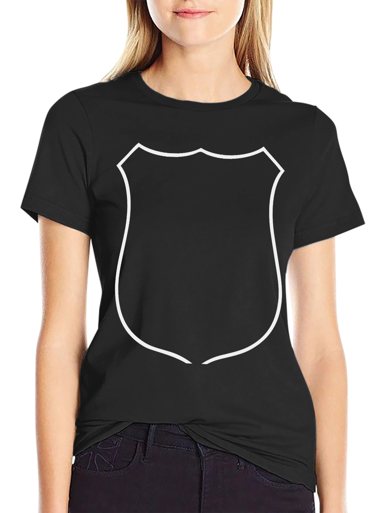 Black T-Shirt with Shield Graphic
